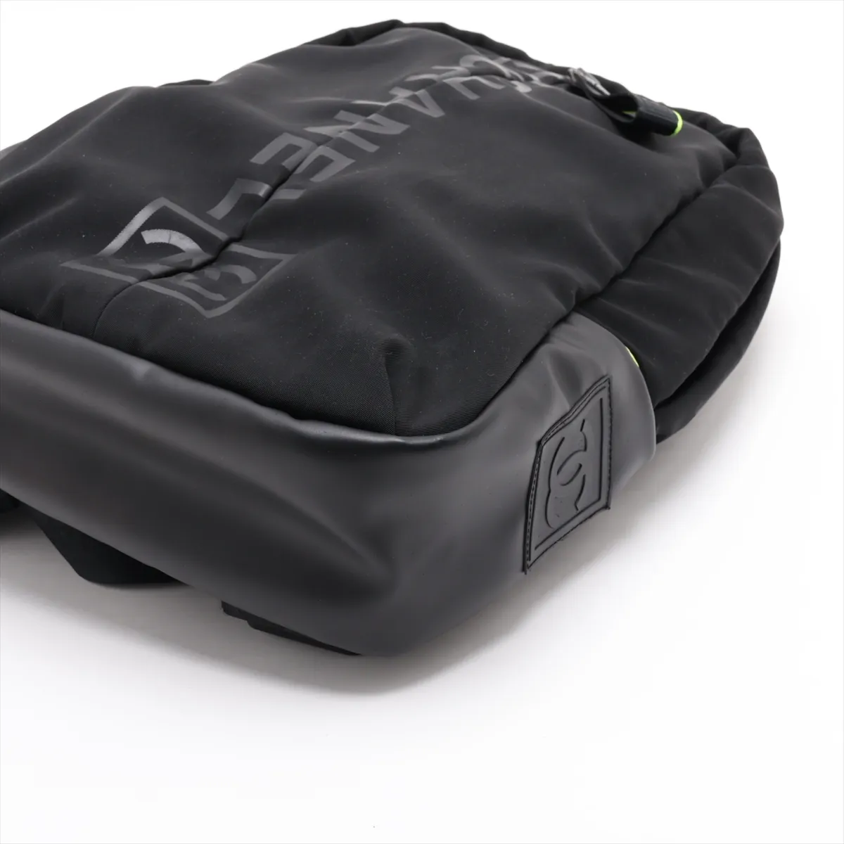 Sport Line Nylon x Leather Backpack, Black with Silver Hardware, 9546291, Series 9 — view 3