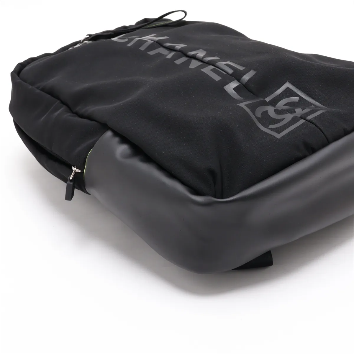 Sport Line Nylon x Leather Backpack, Black with Silver Hardware, 9546291, Series 9 — view 4