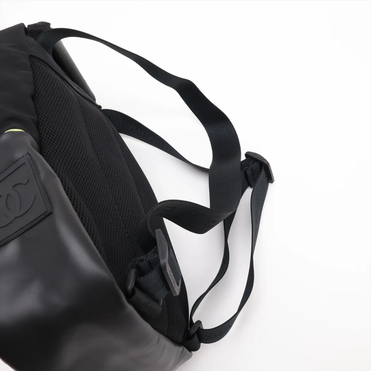 Sport Line Nylon x Leather Backpack, Black with Silver Hardware, 9546291, Series 9 — view 6