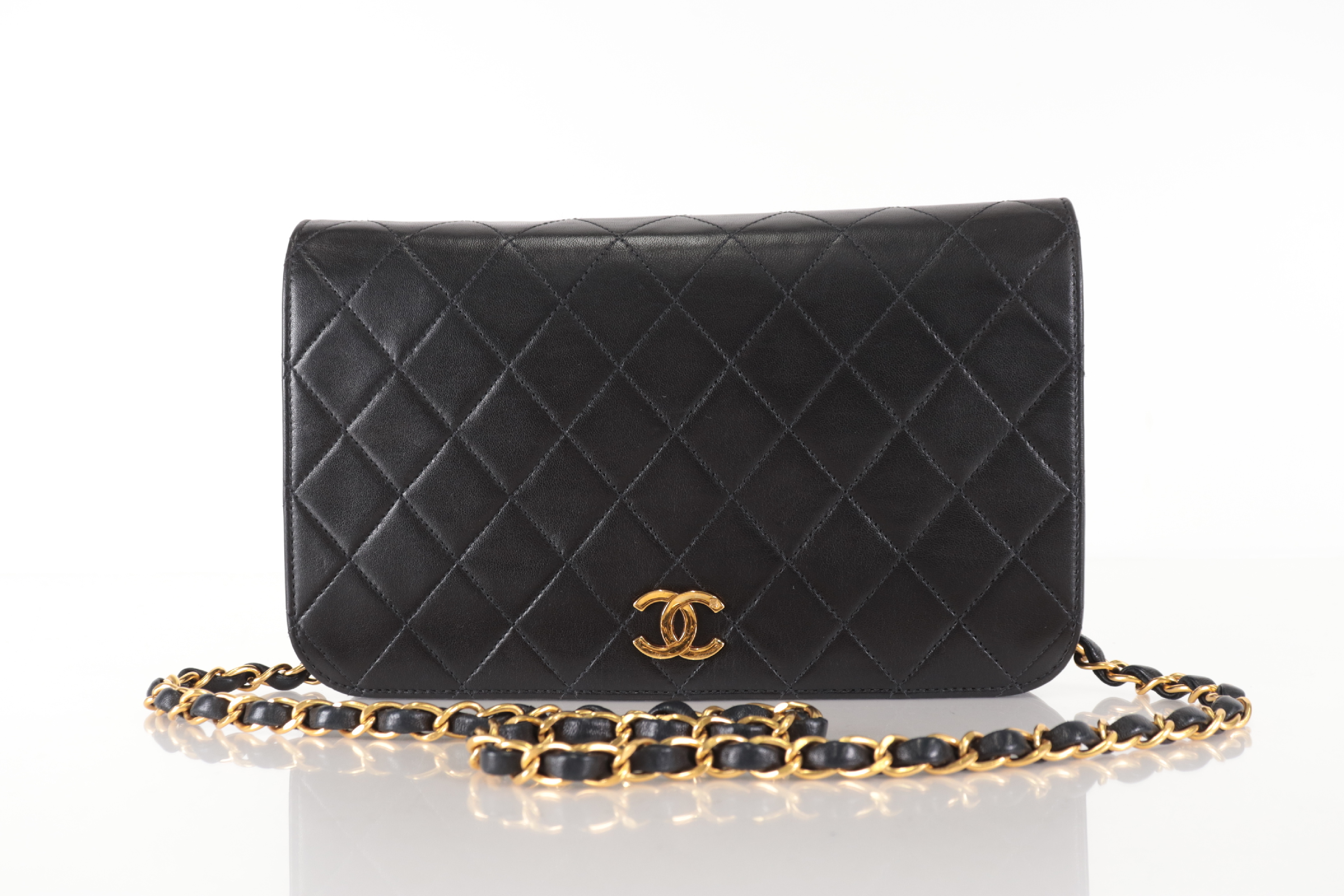 Matelassé Lambskin Full Flap Push Chain Shoulder Bag (Series 4) — view 2