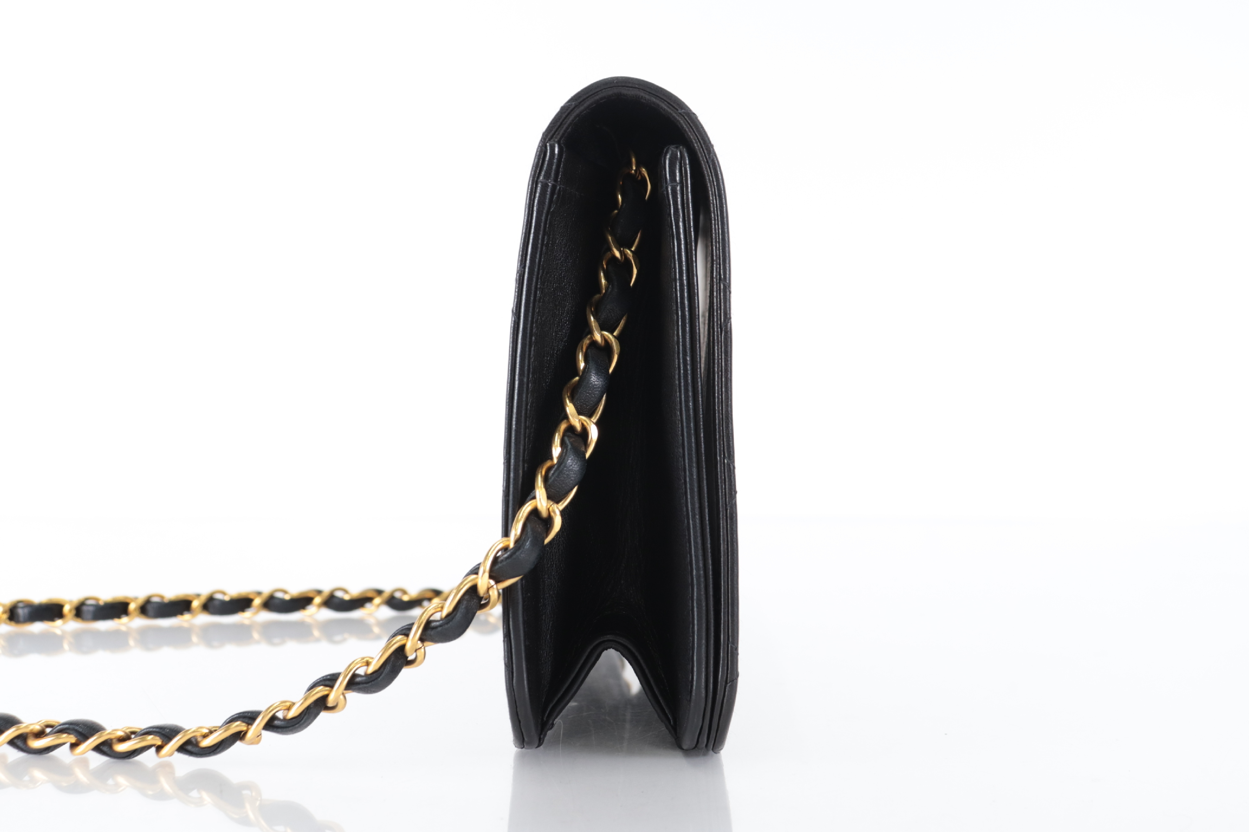 Matelassé Lambskin Full Flap Push Chain Shoulder Bag (Series 4) — view 4