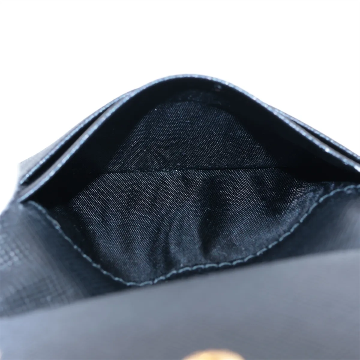 Saffiano Logo Leather Pass Case Black — view 5