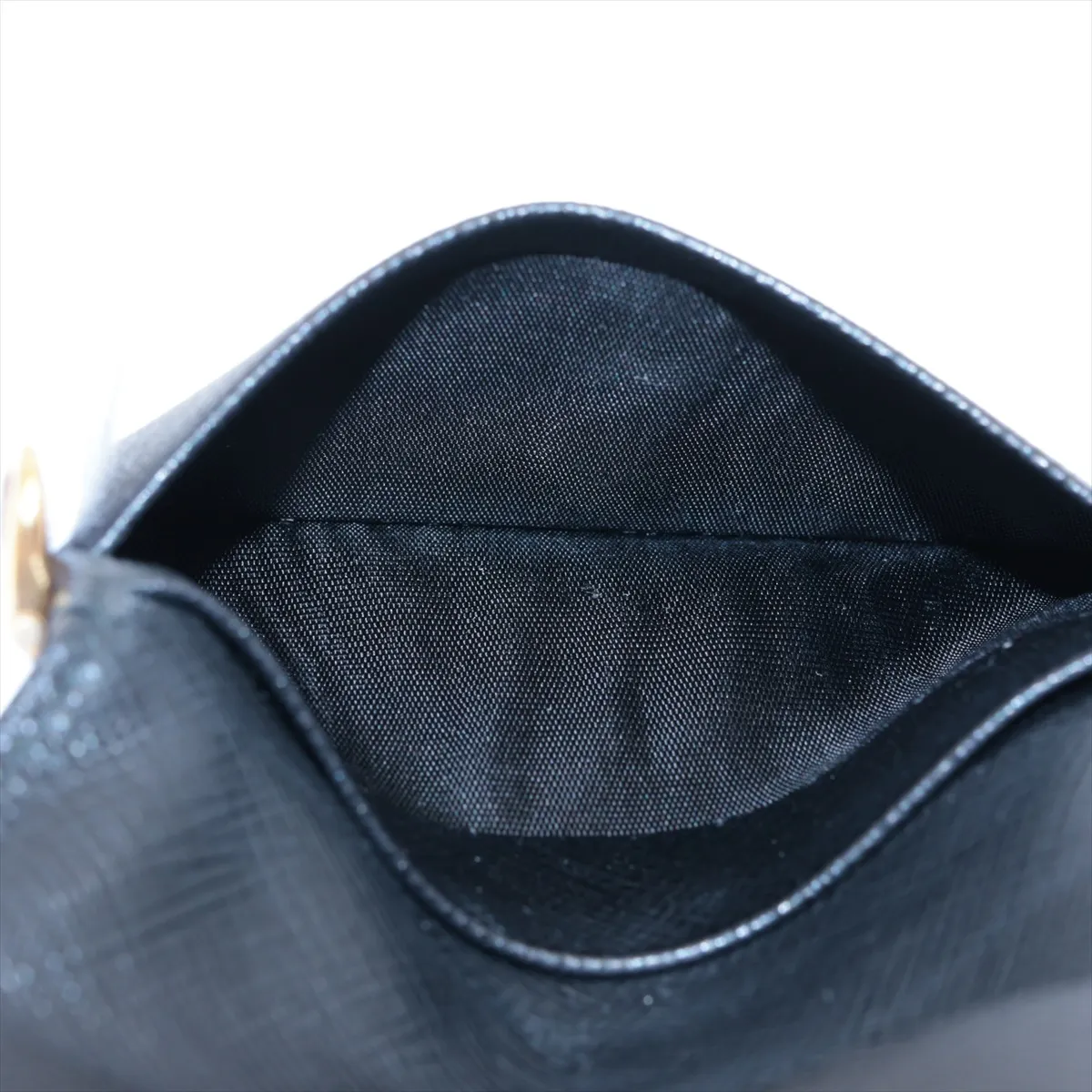 Saffiano Logo Leather Pass Case Black — view 7