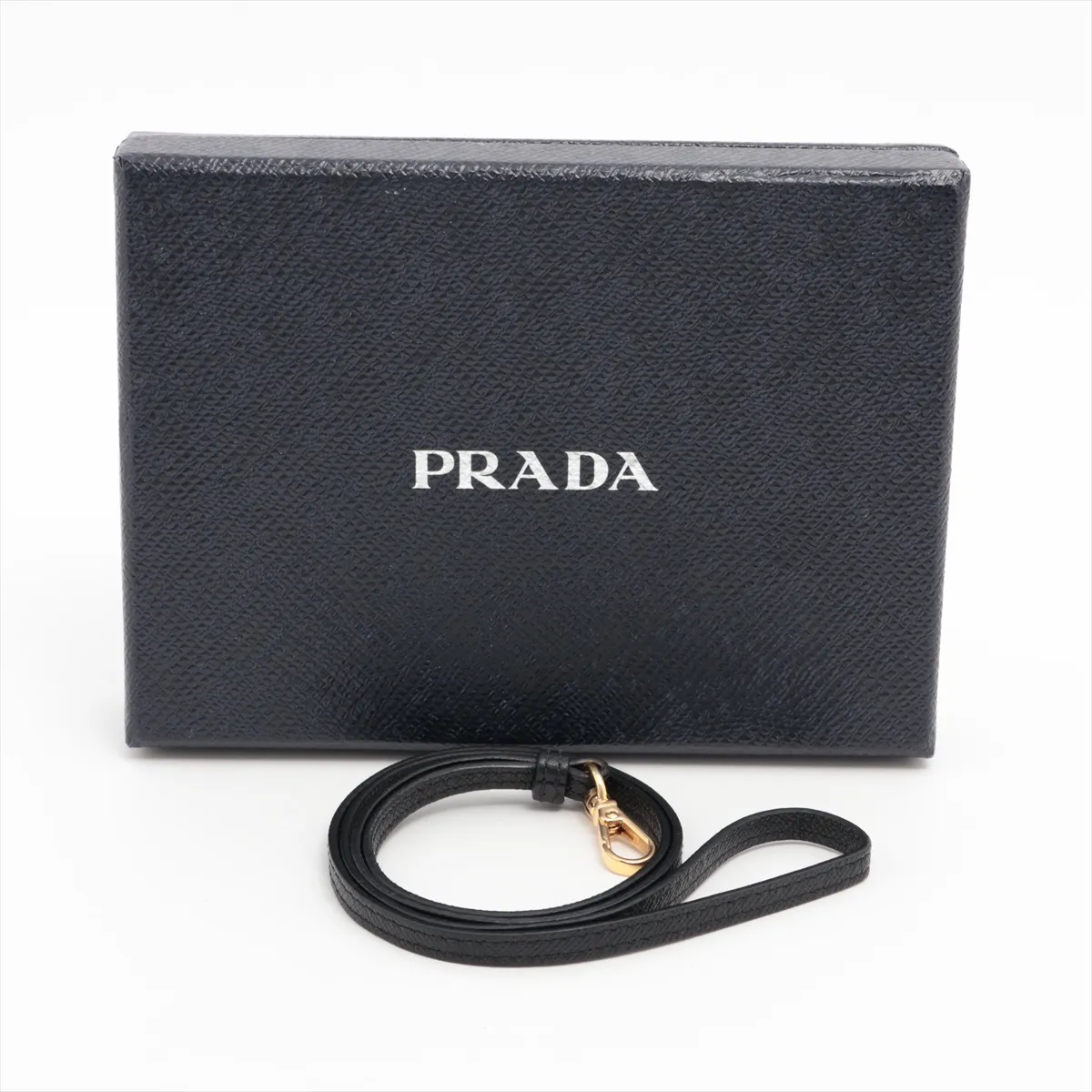 Saffiano Logo Leather Pass Case Black — view 9