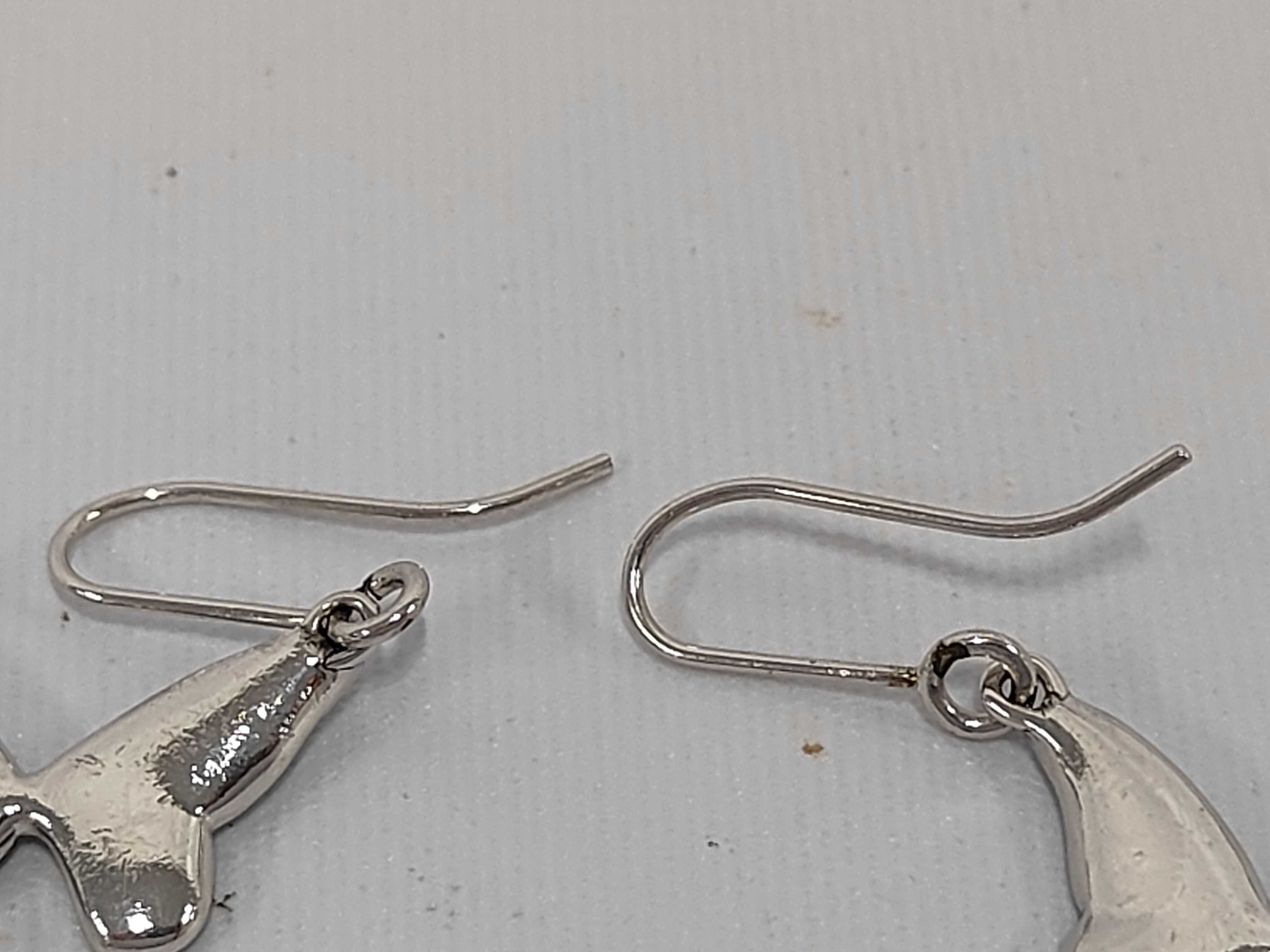 Rhinestone Logo Butterfly Silver Earrings — view 5