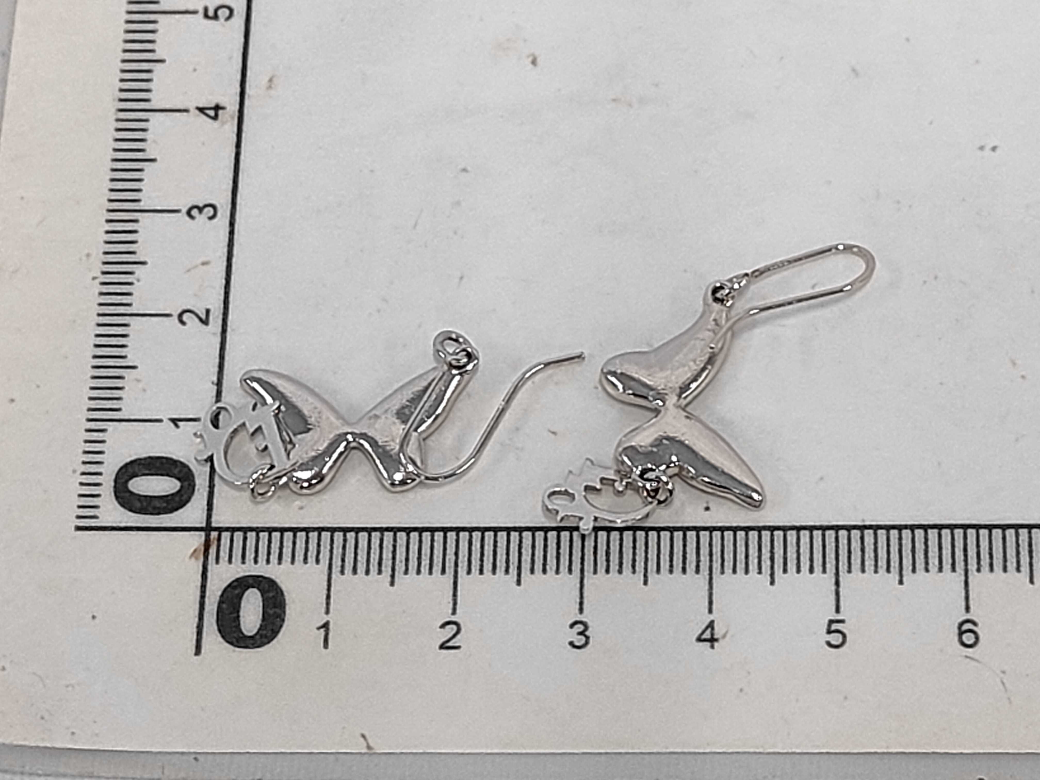 Rhinestone Logo Butterfly Silver Earrings — view 7