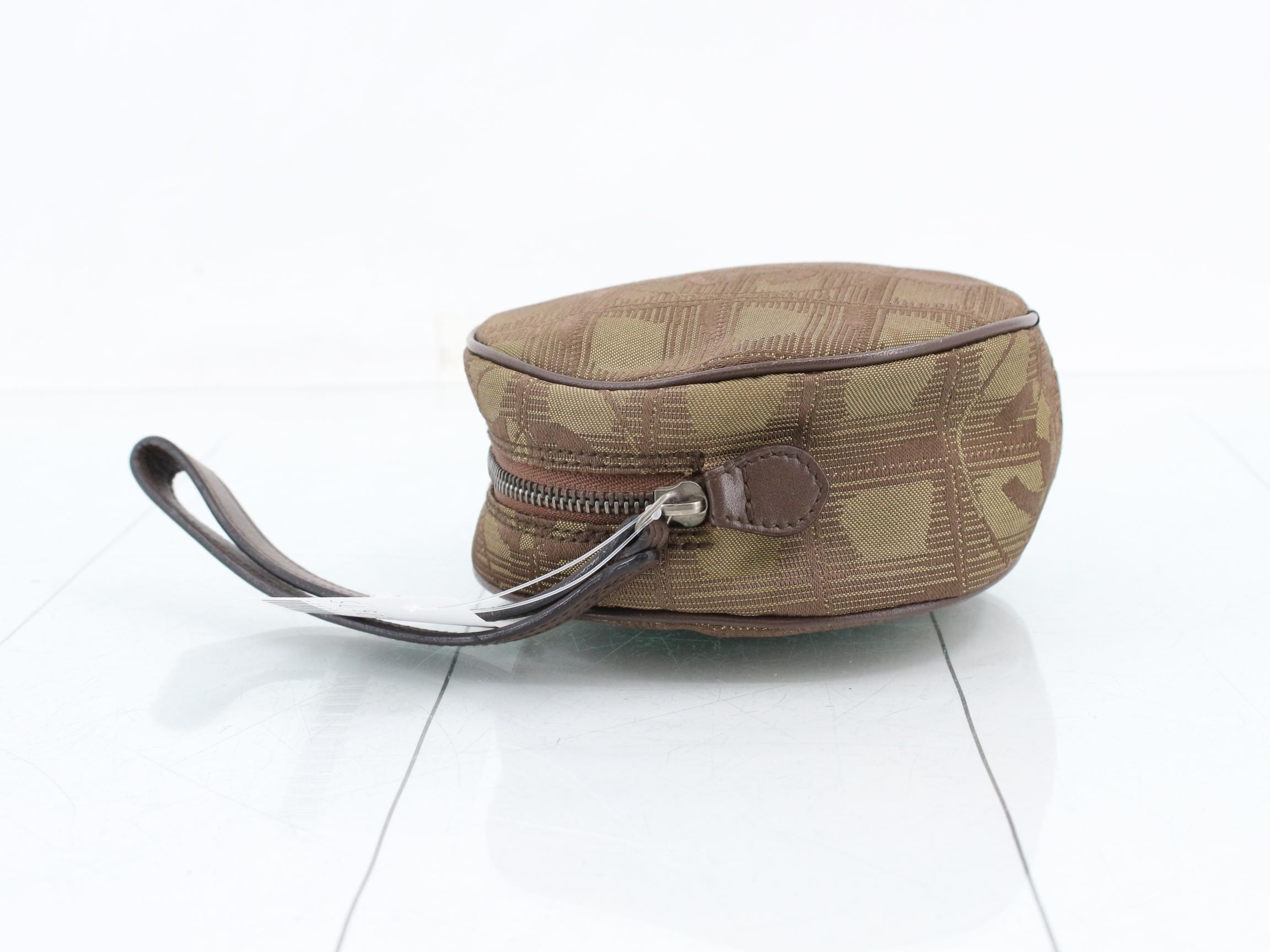 New Travel Line Handbag, Round, with Seal, Beige — view 4