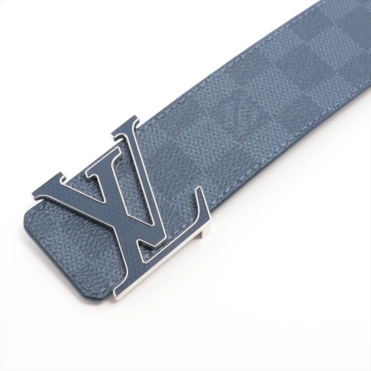 Suntulle Initial JJ4282 Belt 85 PVC x Leather x Metal Navy — view 2