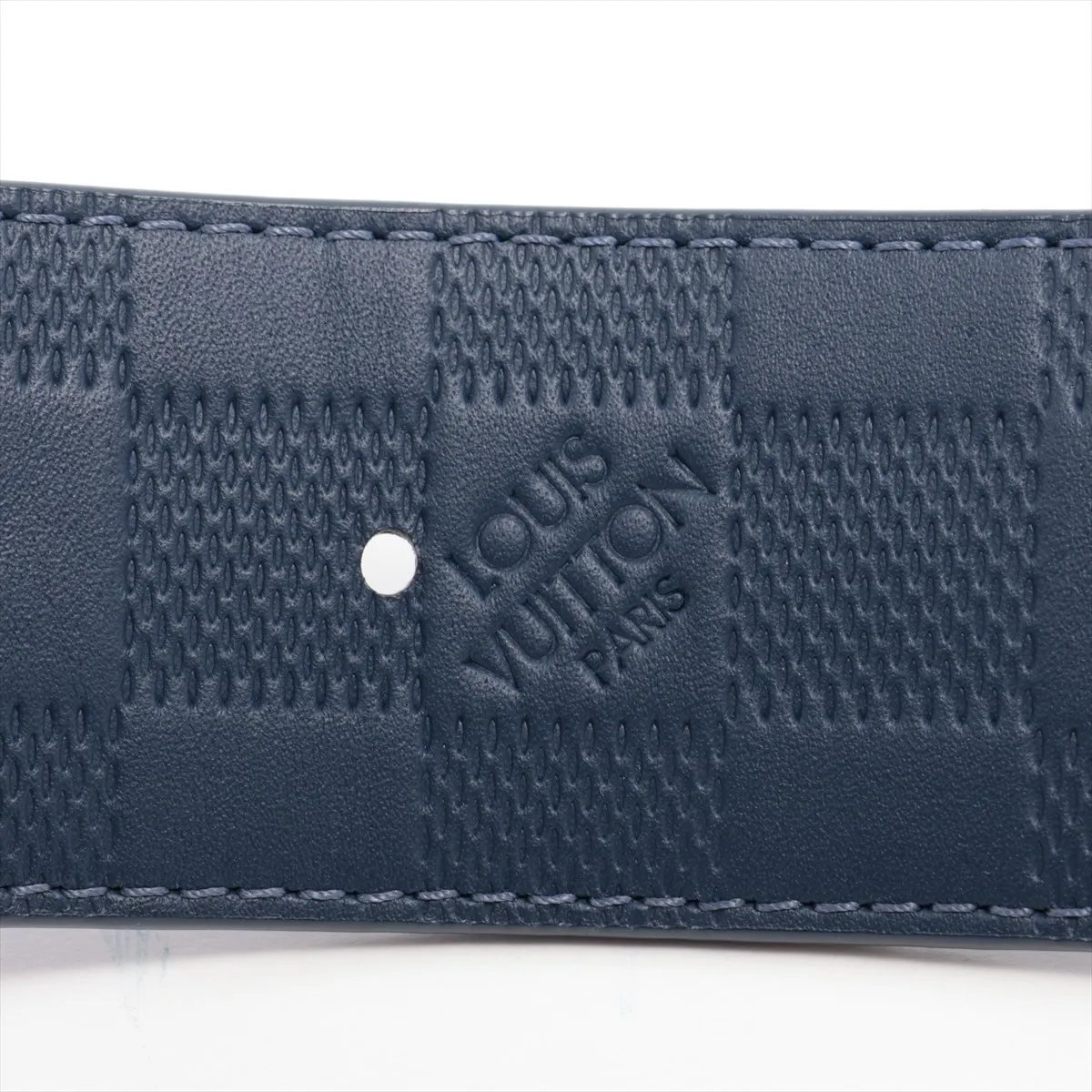 Suntulle Initial JJ4282 Belt 85 PVC x Leather x Metal Navy — view 5