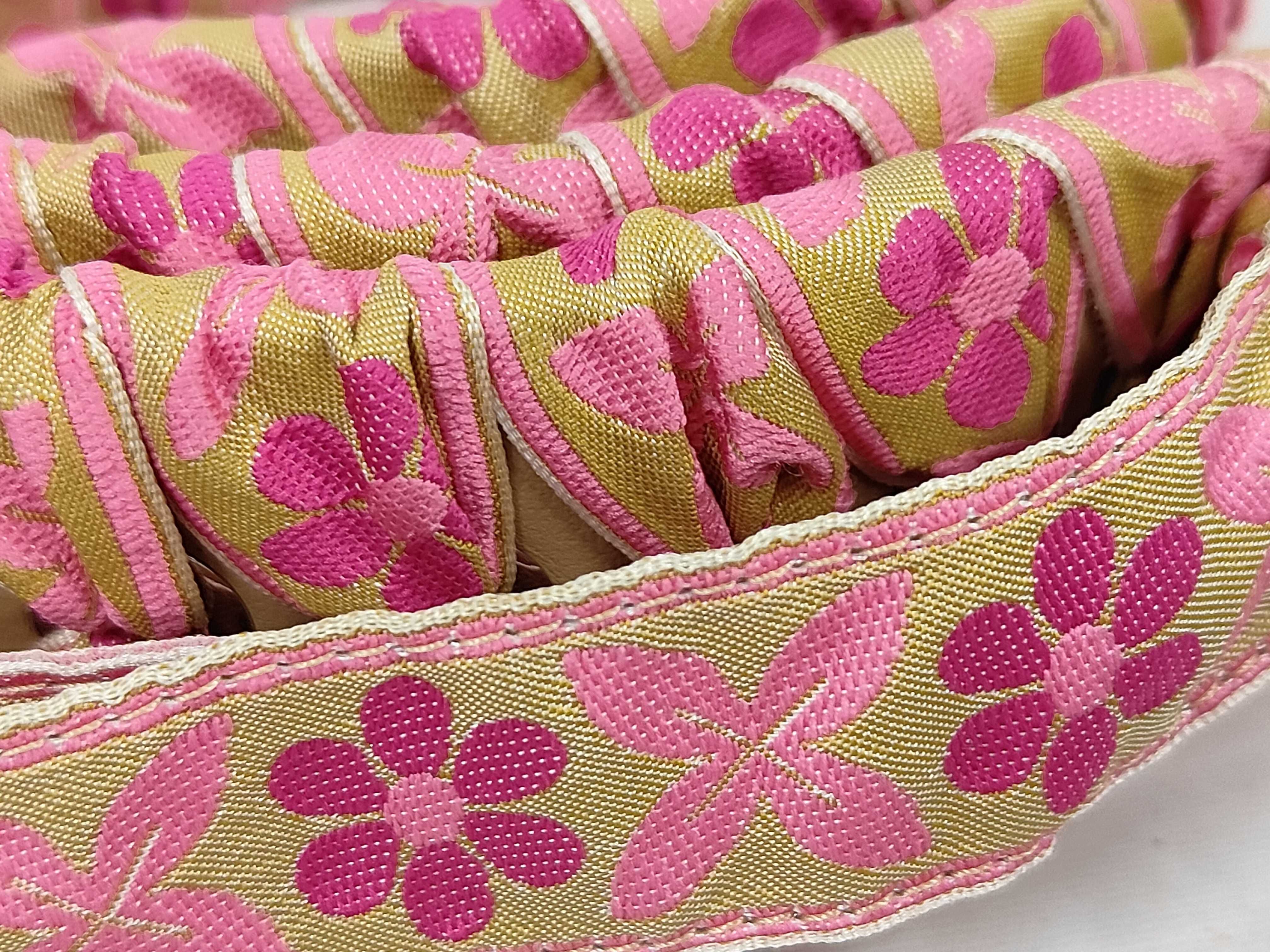 Flower Pattern Strap You Pink Multicolor Nylon Shoulder Strap — view 2