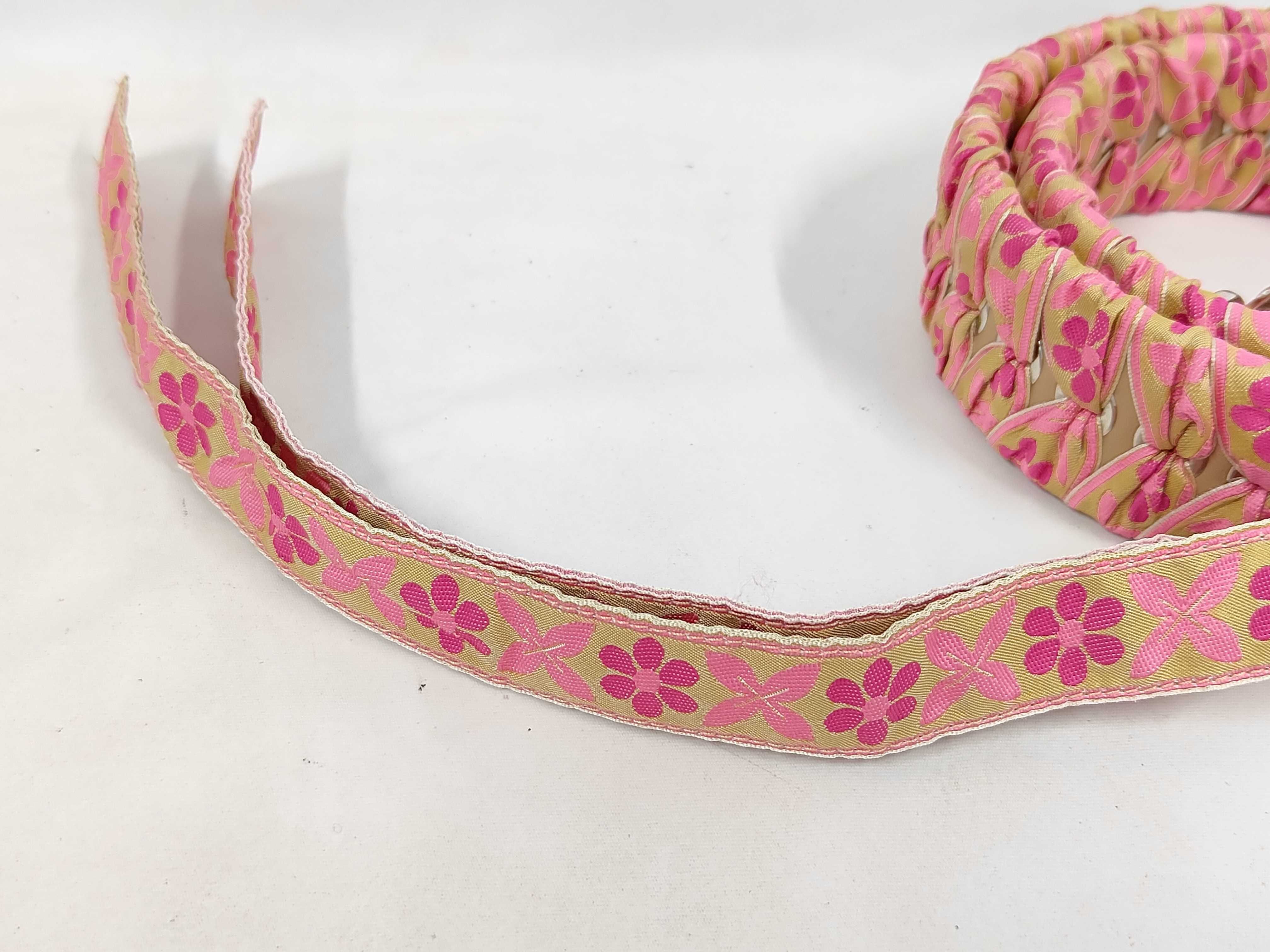 Flower Pattern Strap You Pink Multicolor Nylon Shoulder Strap — view 5
