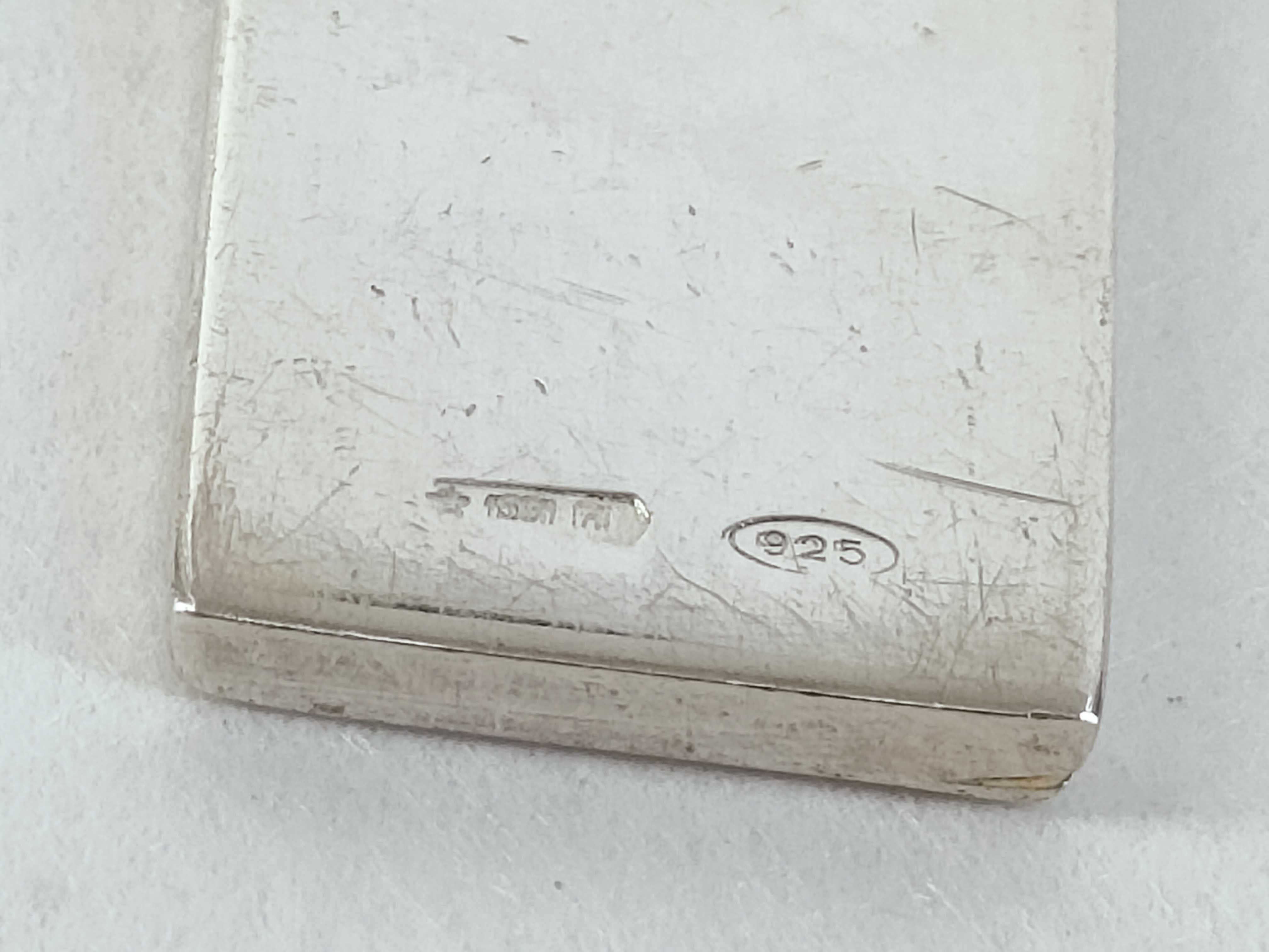 G-logo plate square sterling silver (925) necklace with aftermarket chain. — view 3