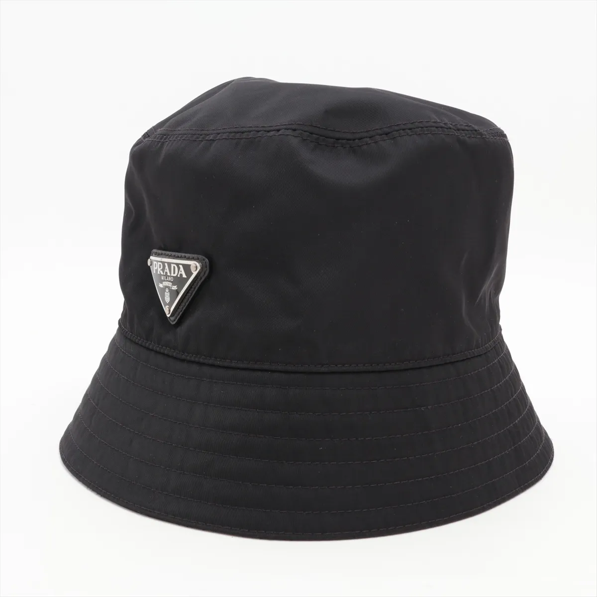 2HC137 Re Nylon Bucket Hat, Size M, Polyamide, Black. Shows signs of wear, — view 2