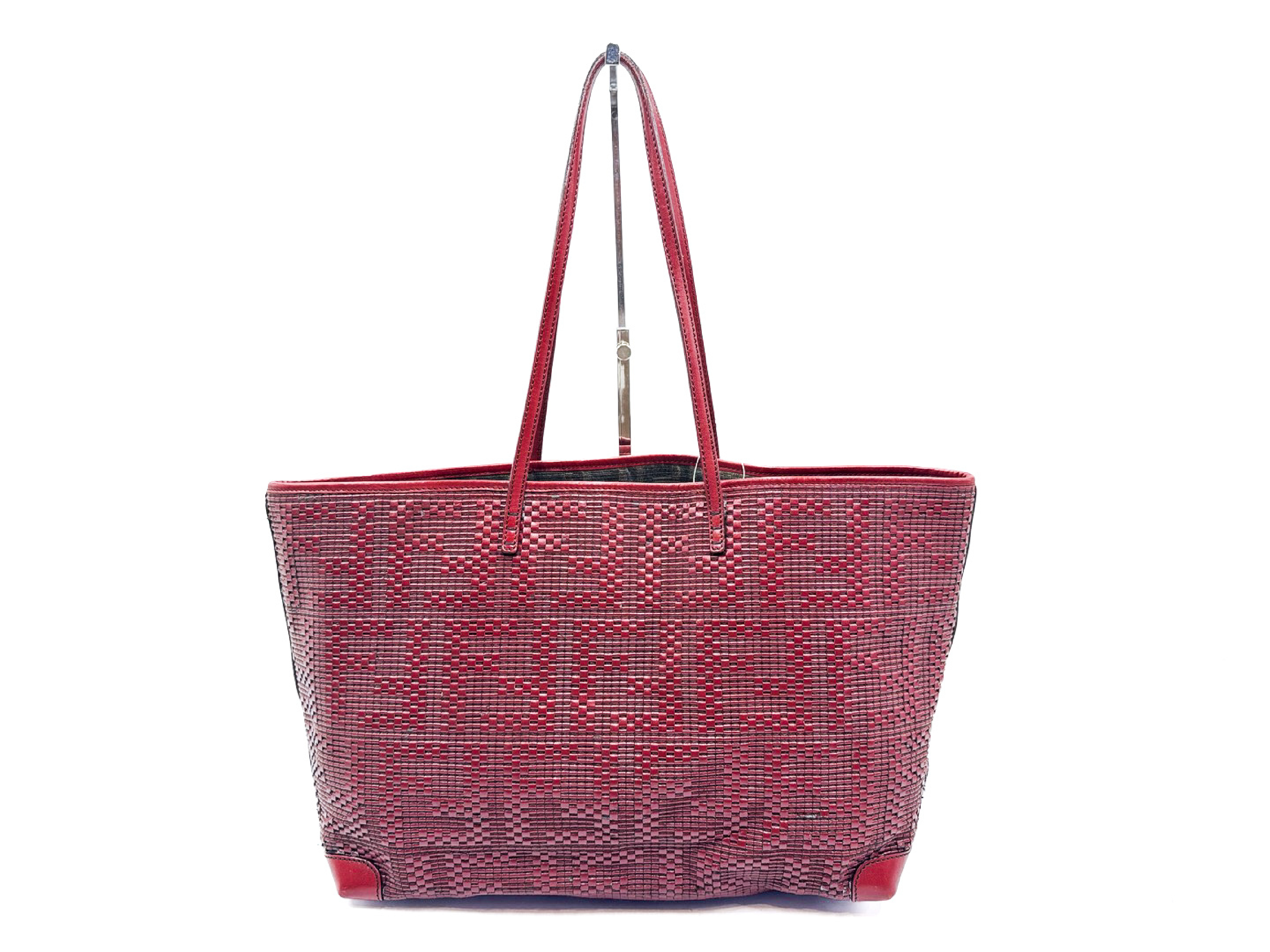 Zucca Logo Woven Leather Tote Bag — view 2