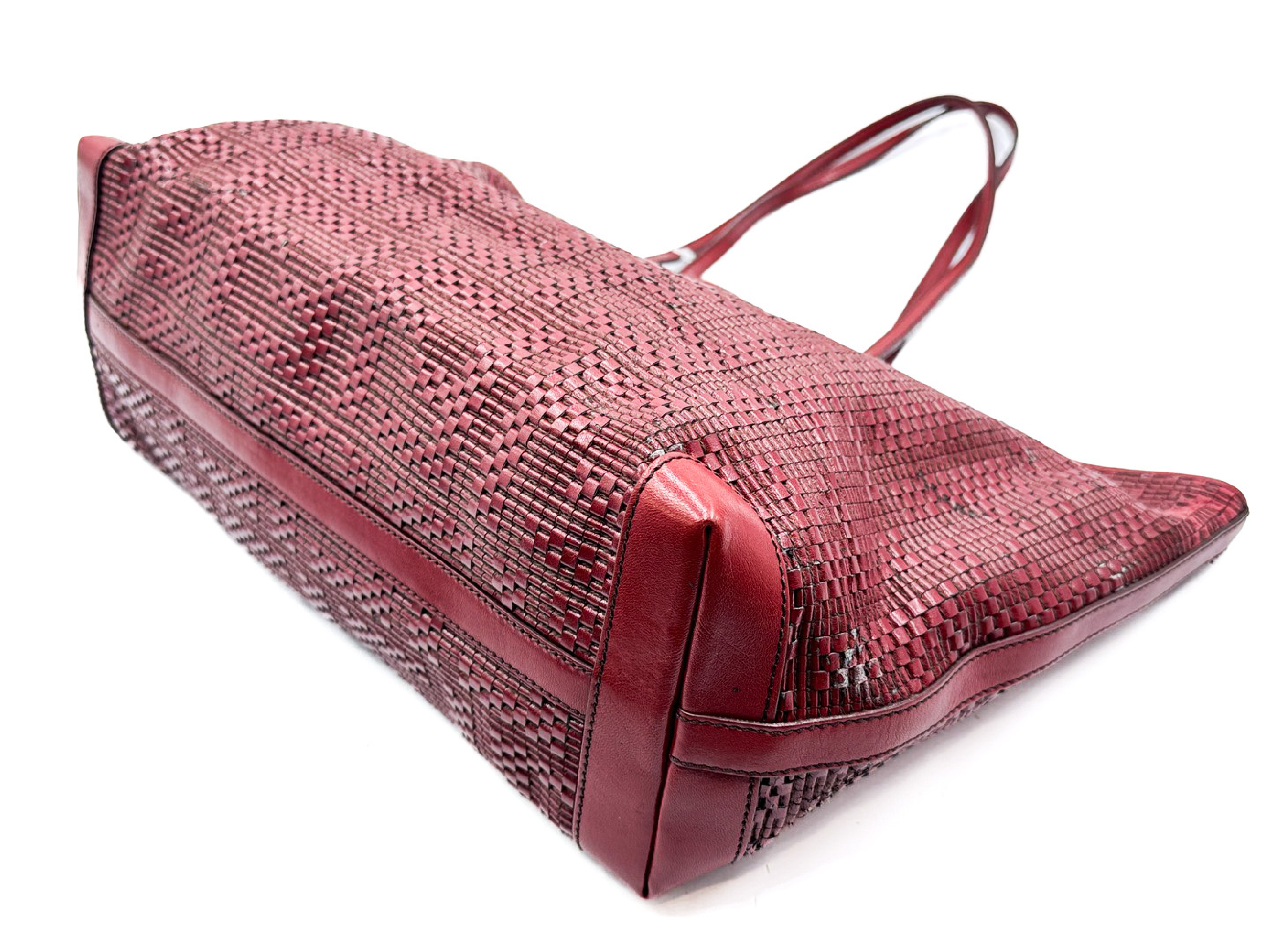 Zucca Logo Woven Leather Tote Bag — view 4