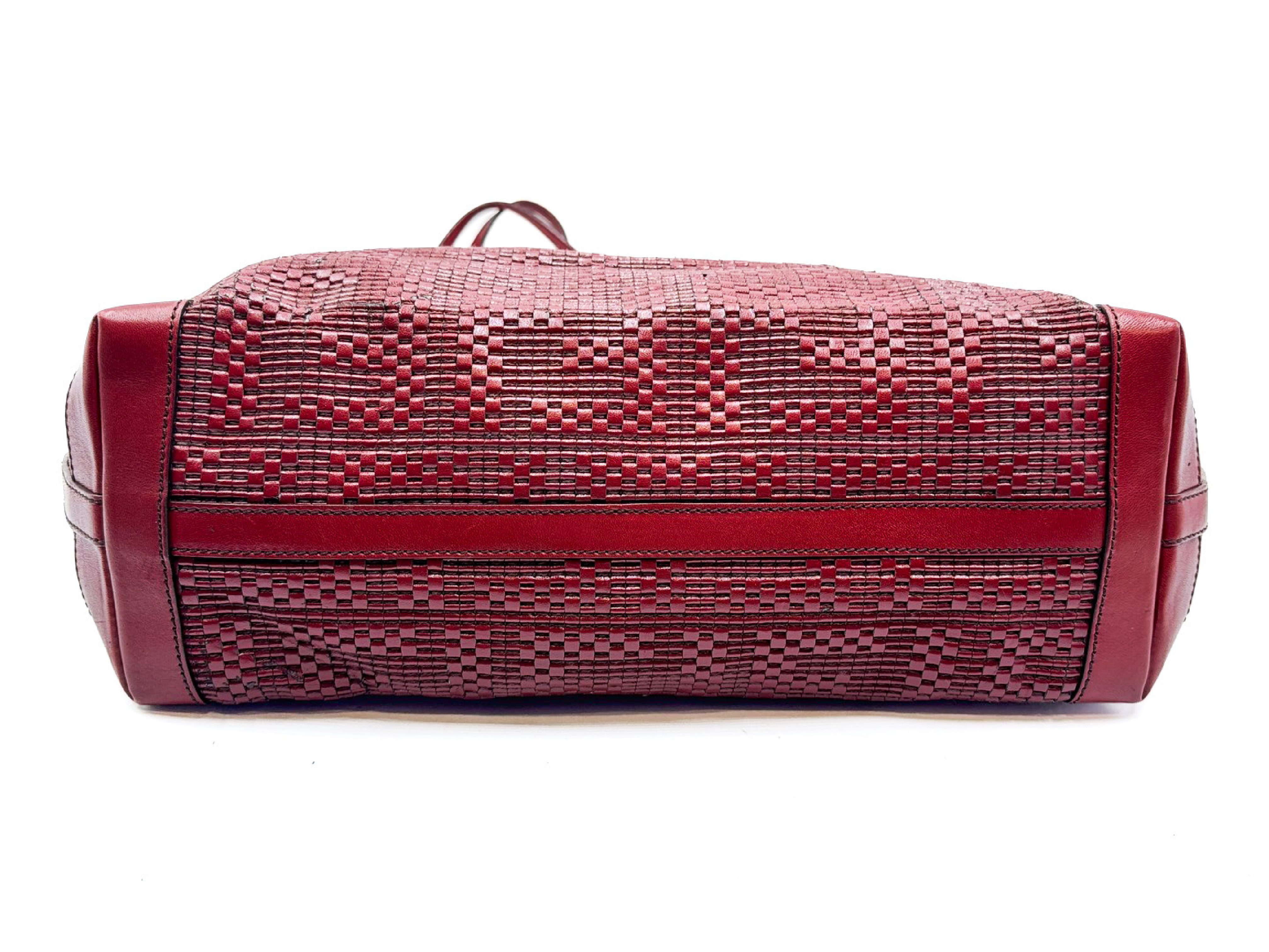 Zucca Logo Woven Leather Tote Bag — view 5