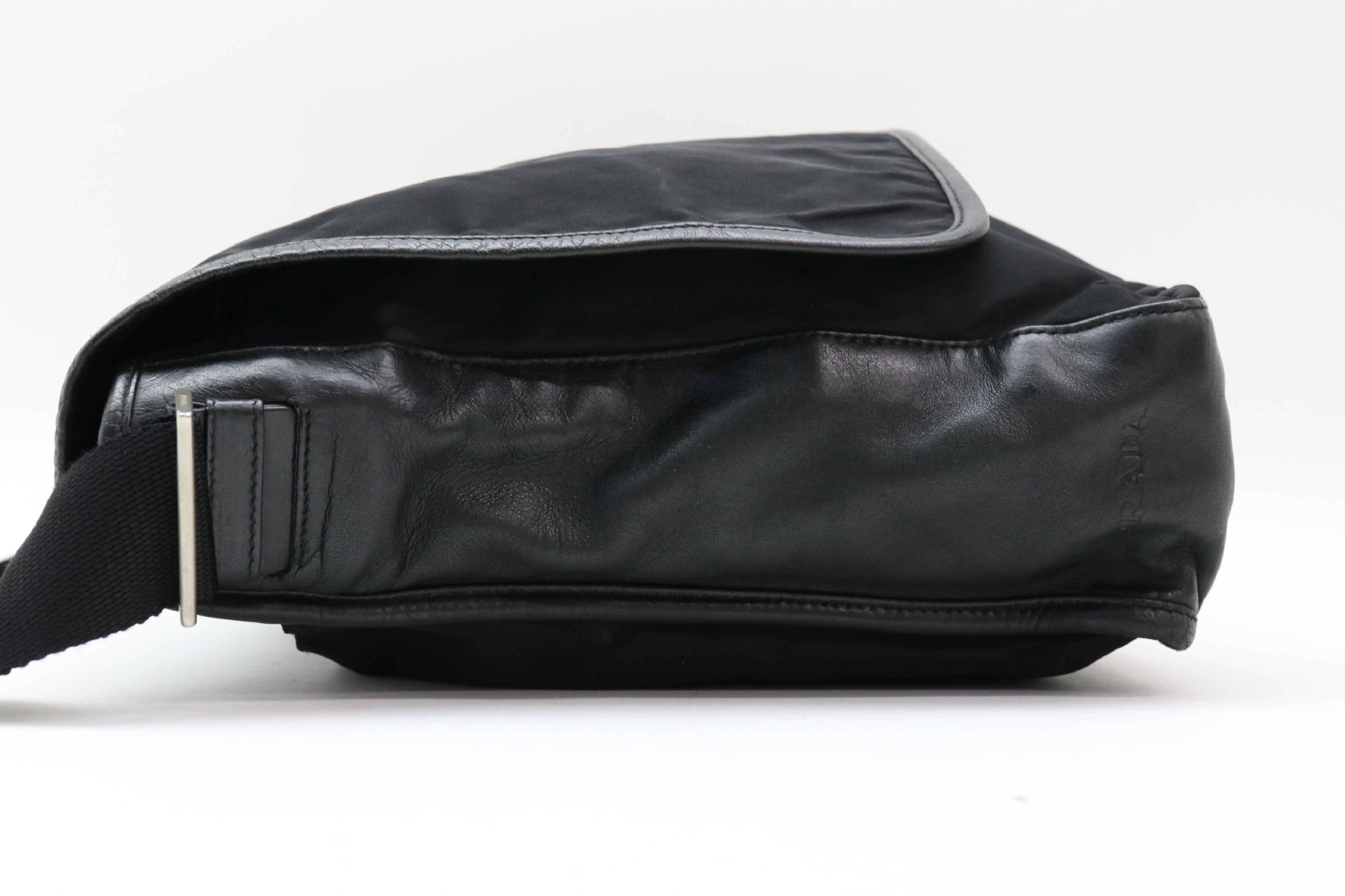 Nylon Leather Messenger Shoulder Bag — view 3