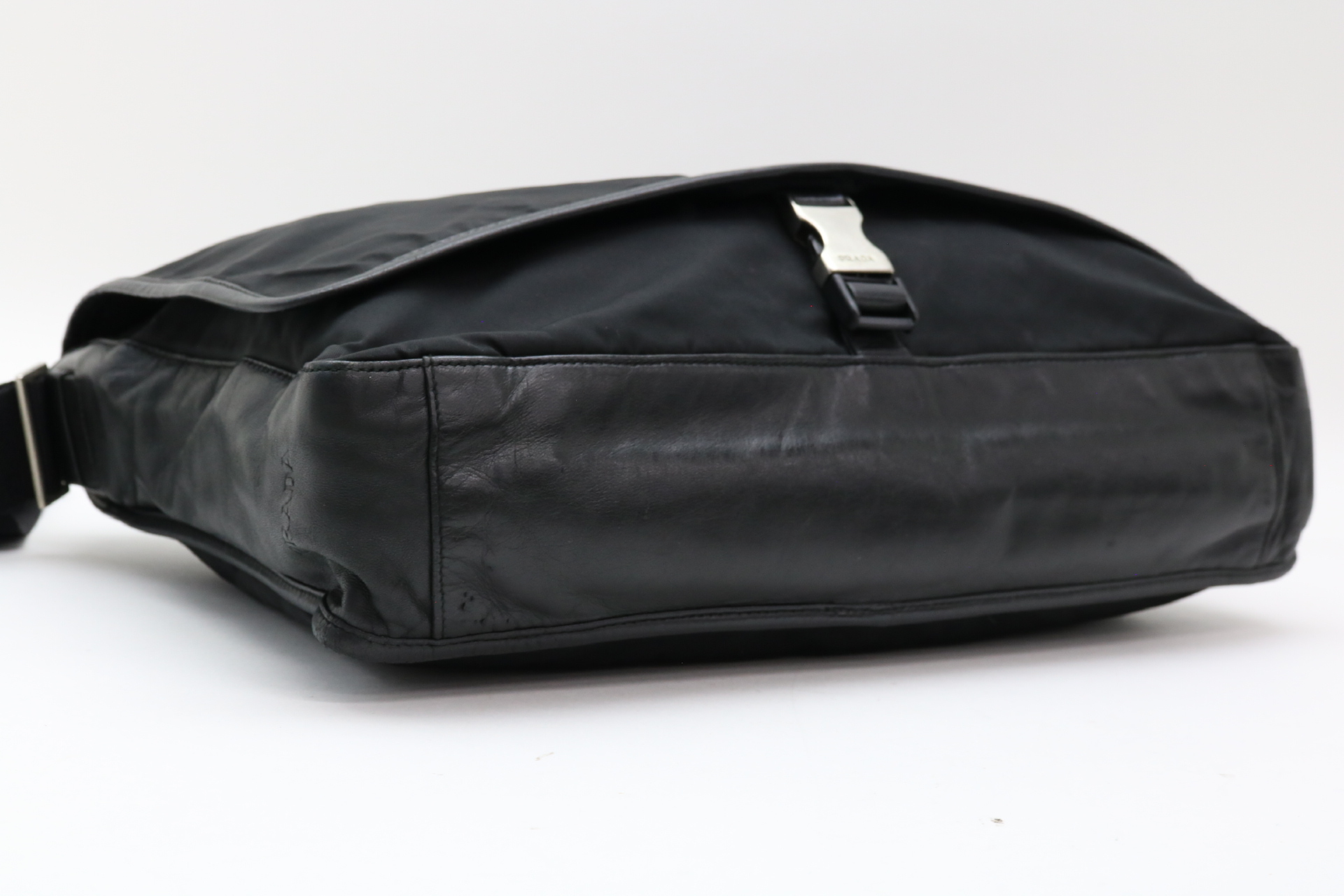 Nylon Leather Messenger Shoulder Bag — view 5