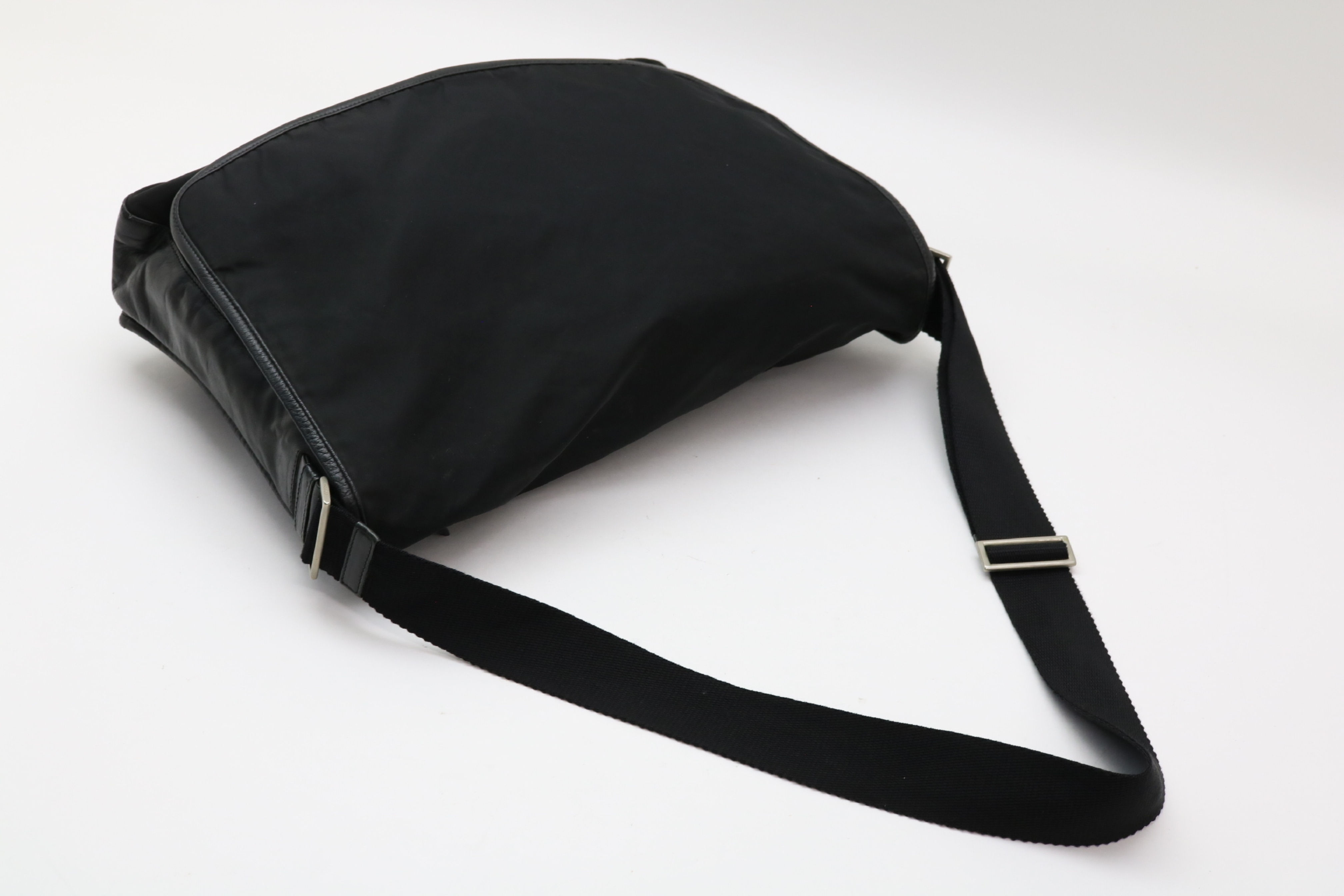 Nylon Leather Messenger Shoulder Bag — view 8