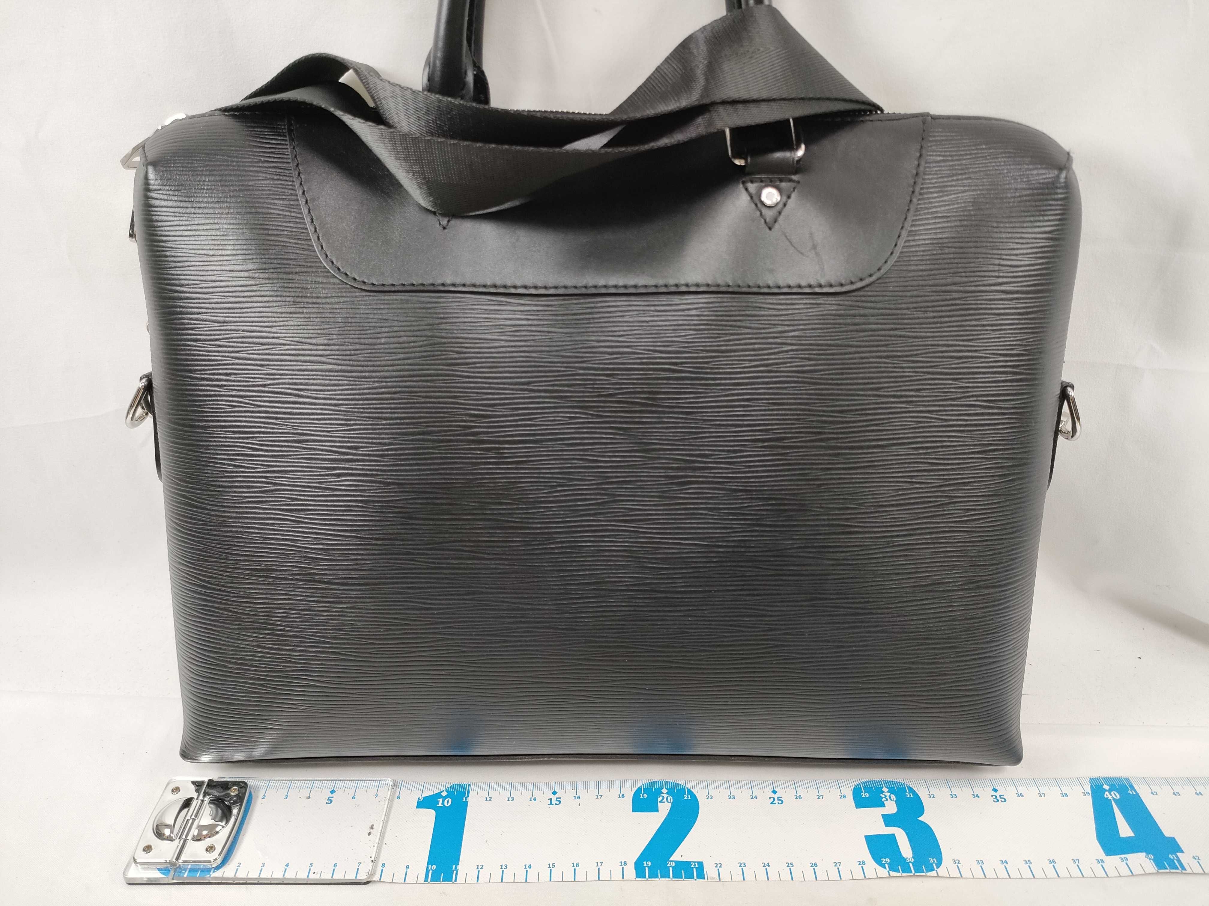 Epi Leather Jour Business Bag Shoulder Bag Black Serial Number Business Bag — view 2