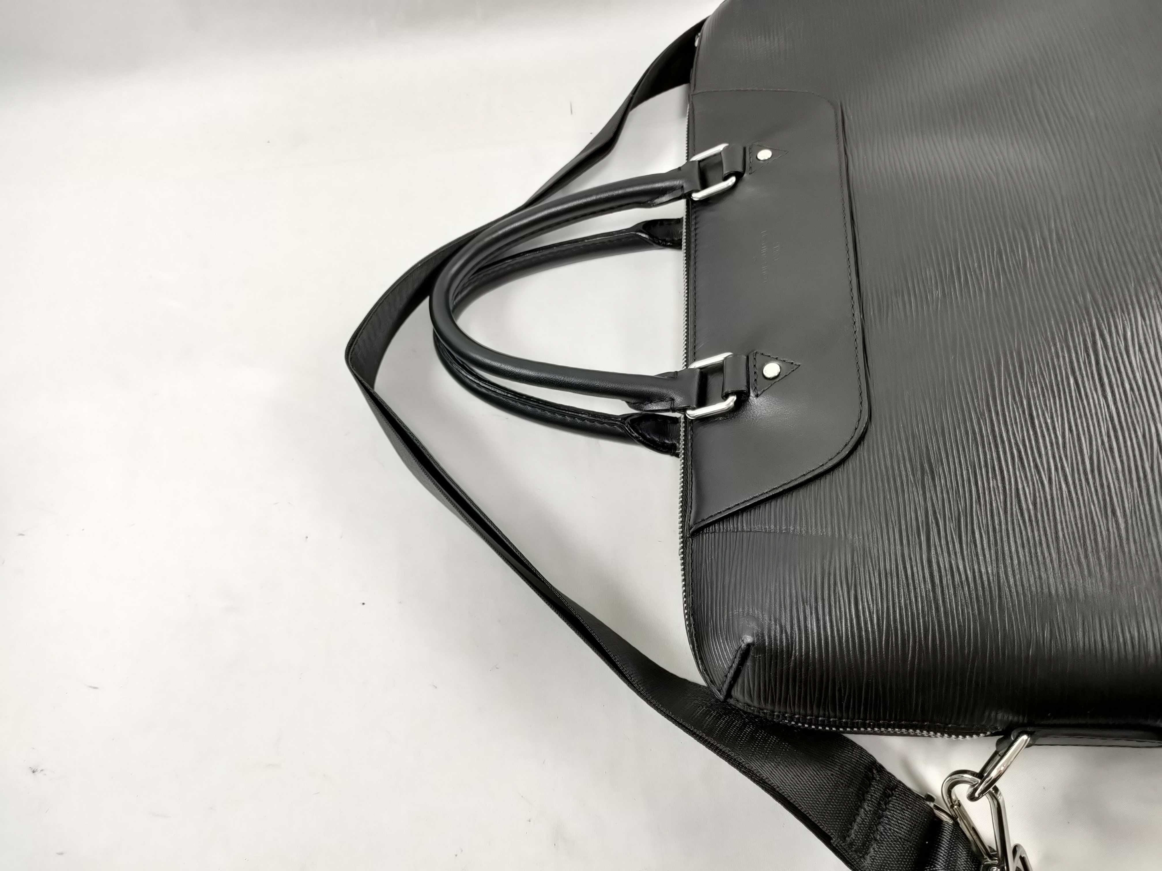 Epi Leather Jour Business Bag Shoulder Bag Black Serial Number Business Bag — view 3
