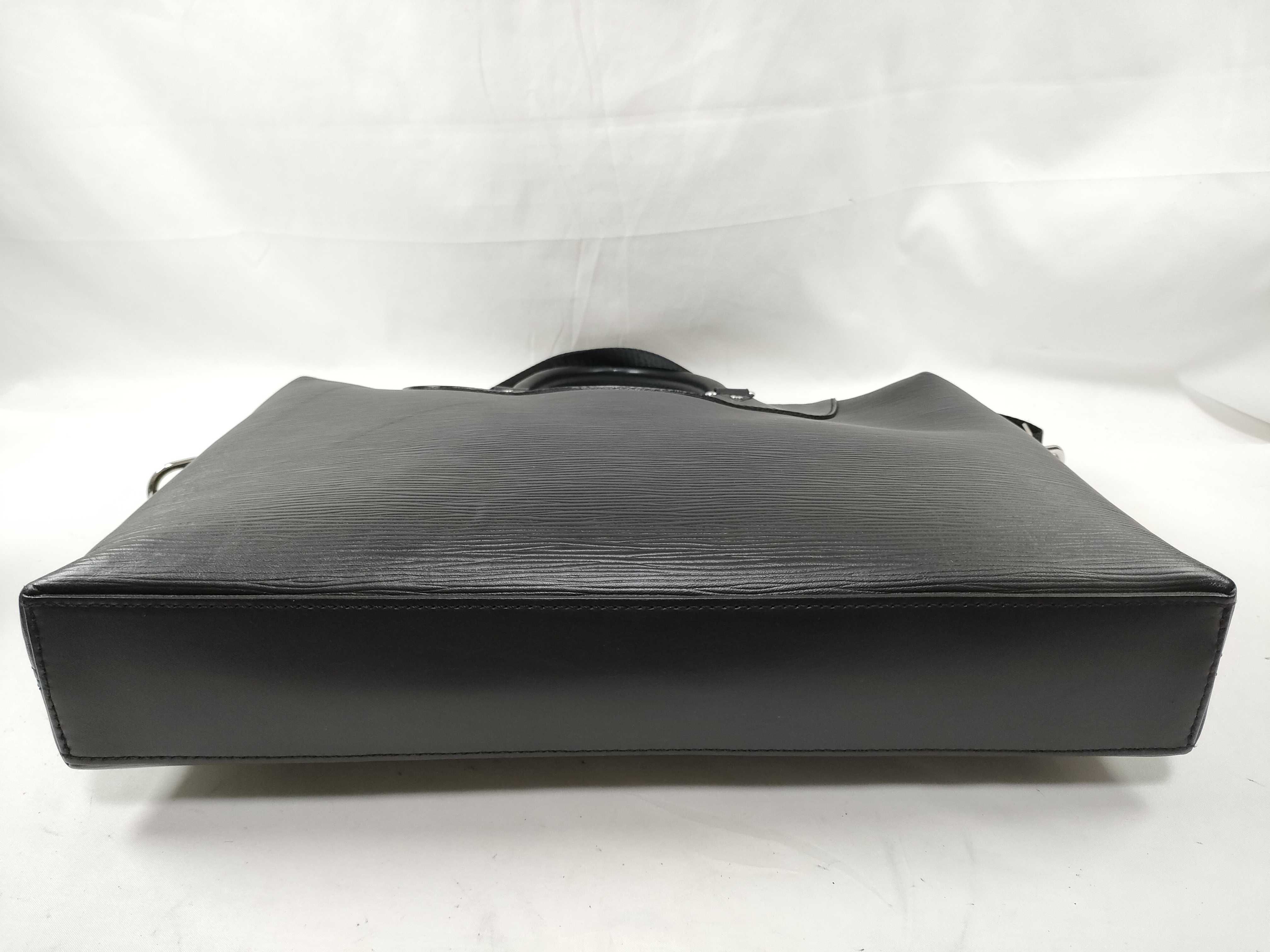 Epi Leather Jour Business Bag Shoulder Bag Black Serial Number Business Bag — view 6