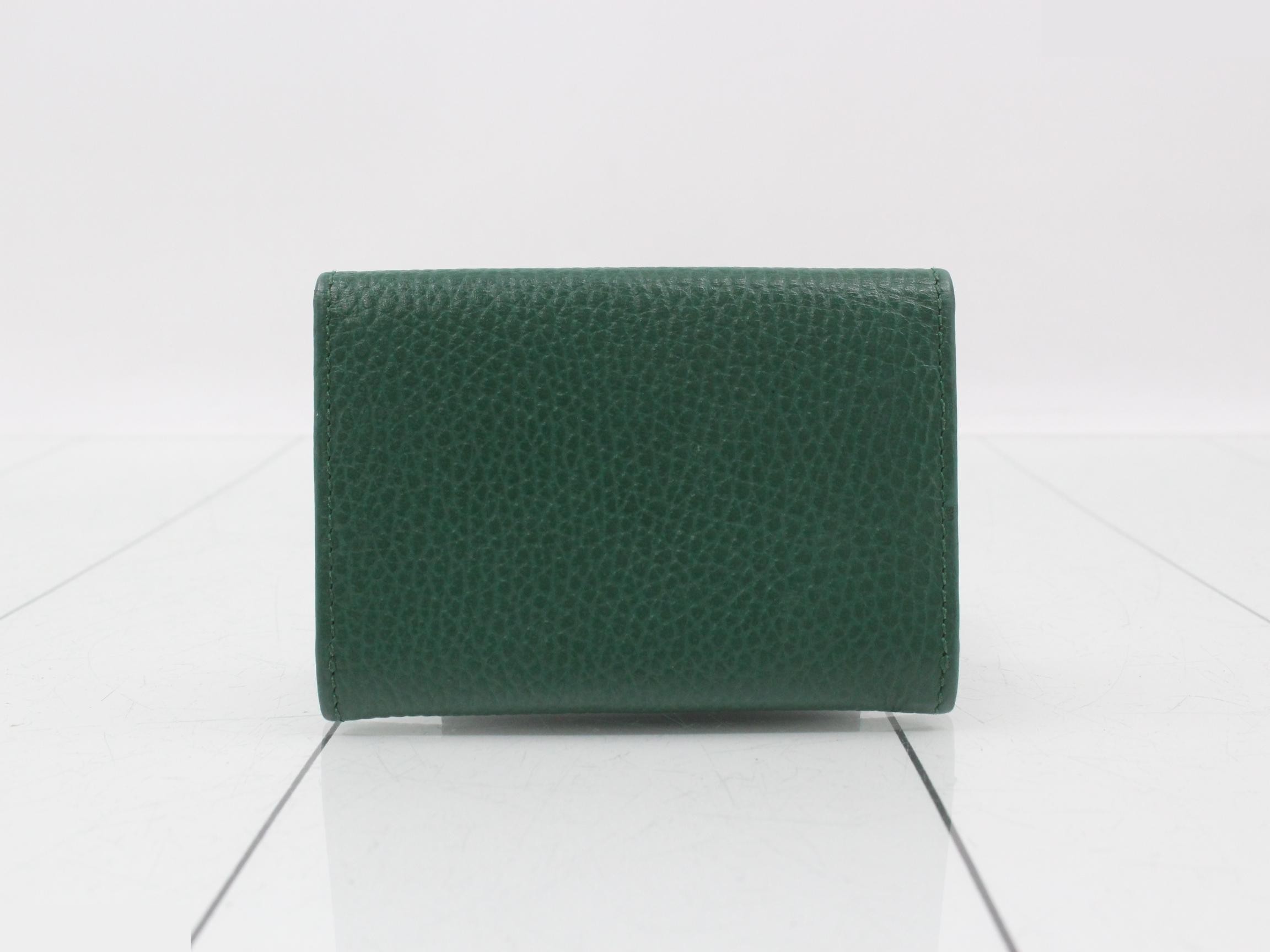 Card case, green, leather — view 2