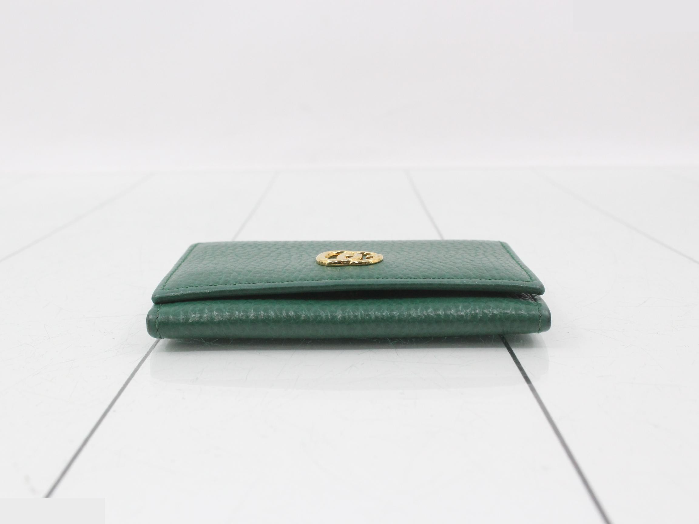 Card case, green, leather — view 3