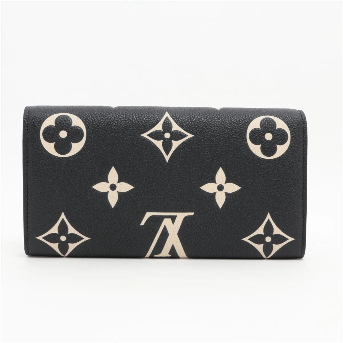 Bicolor Monogram Empreinte Portefeuille Sarah M80496 Noir x Cream Long Wallet (RFID detected) — view 2