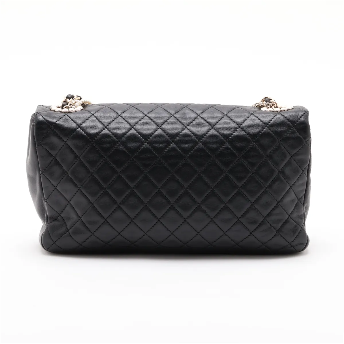 Matelassé Lambskin Single Flap Single Chain Bag, Black with Gold Hardware, Item No. 12238811 (Serial No. 12) — view 2