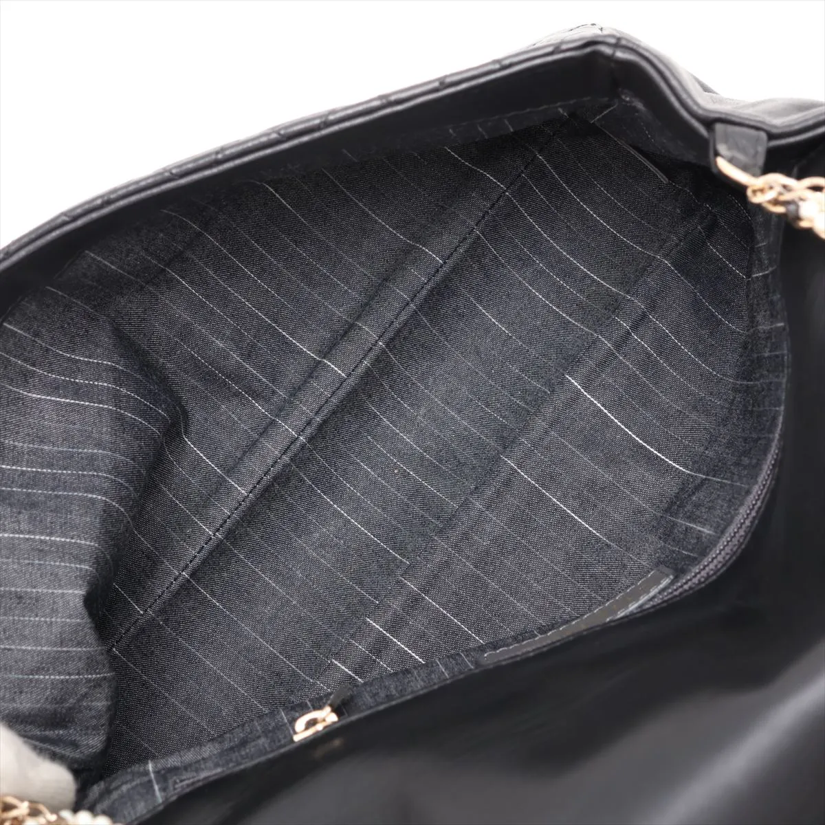 Matelassé Lambskin Single Flap Single Chain Bag, Black with Gold Hardware, Item No. 12238811 (Serial No. 12) — view 6