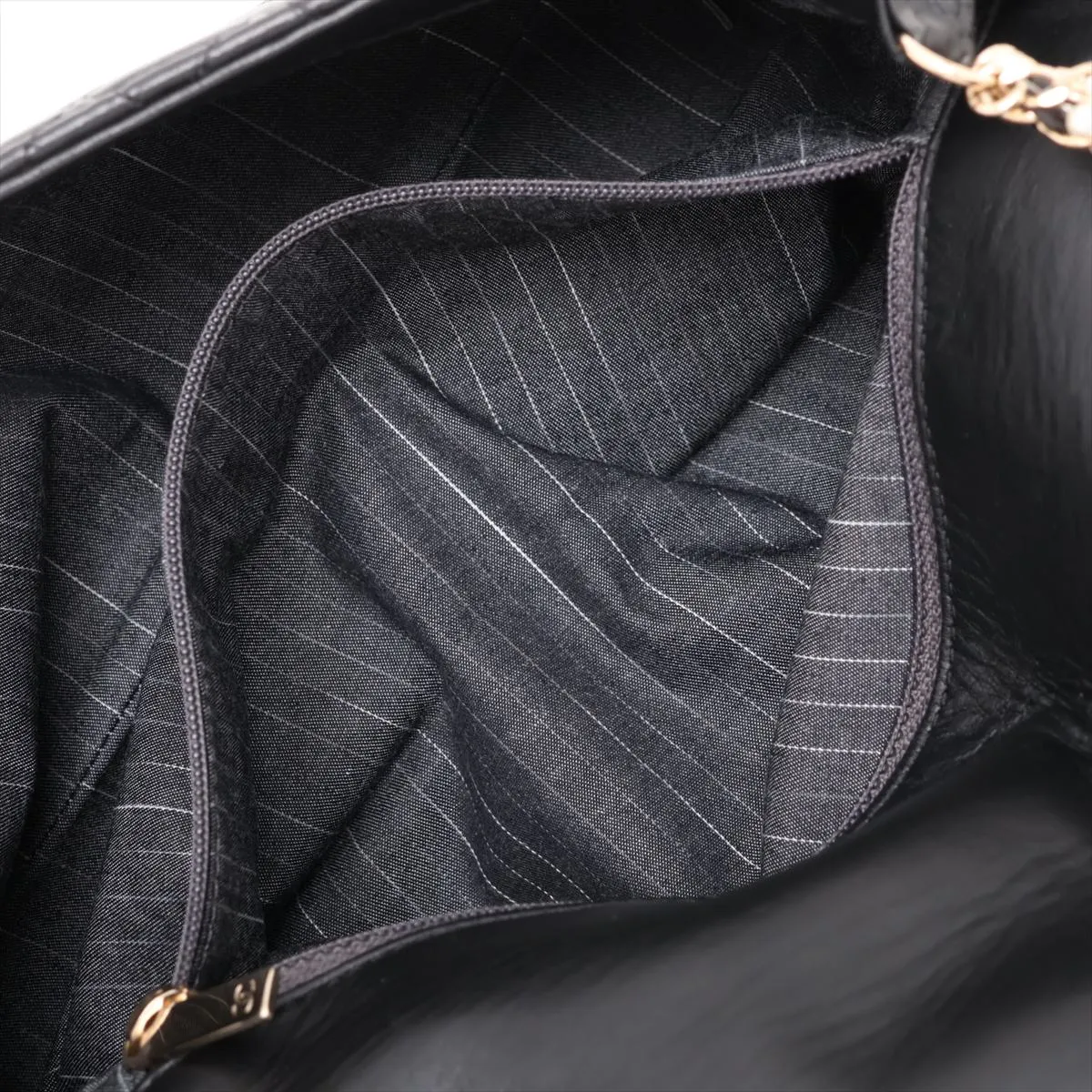 Matelassé Lambskin Single Flap Single Chain Bag, Black with Gold Hardware, Item No. 12238811 (Serial No. 12) — view 7
