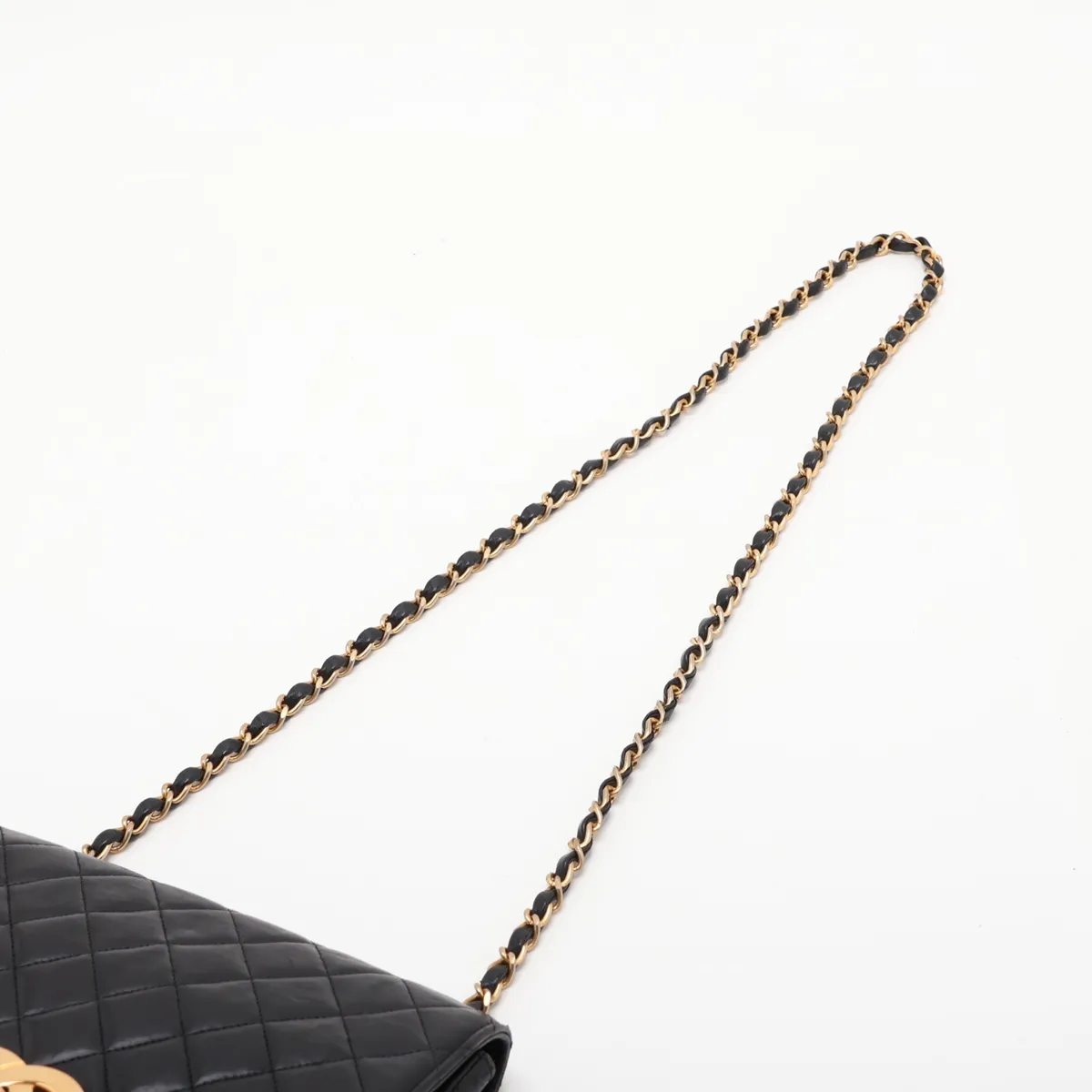 Matelassé Lambskin Single Flap Single Chain Bag, Black with Gold Hardware, 0675030 (Serial Number in the 0s) — view 5