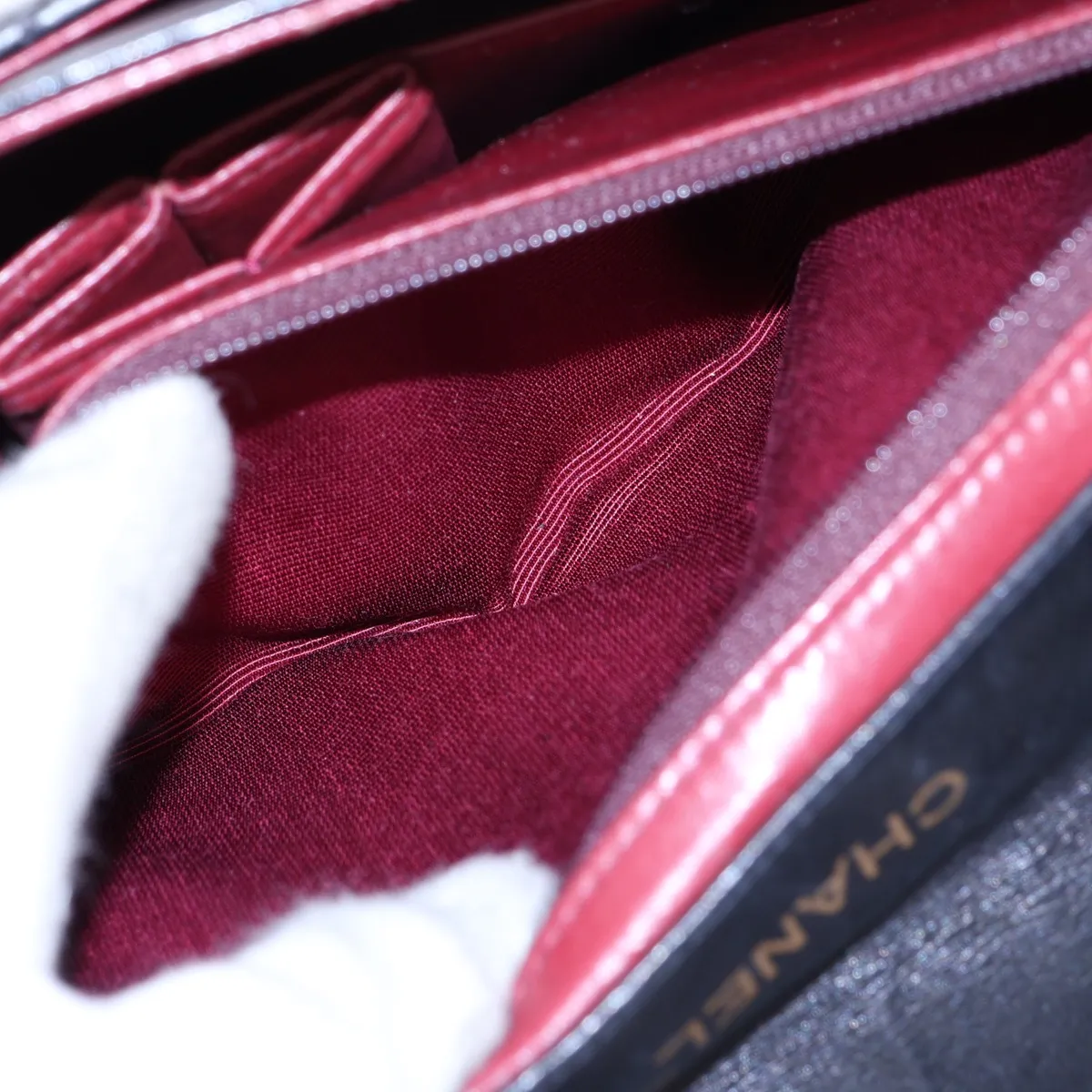 Matelassé Lambskin Single Flap Single Chain Bag, Black with Gold Hardware, 0675030 (Serial Number in the 0s) — view 10