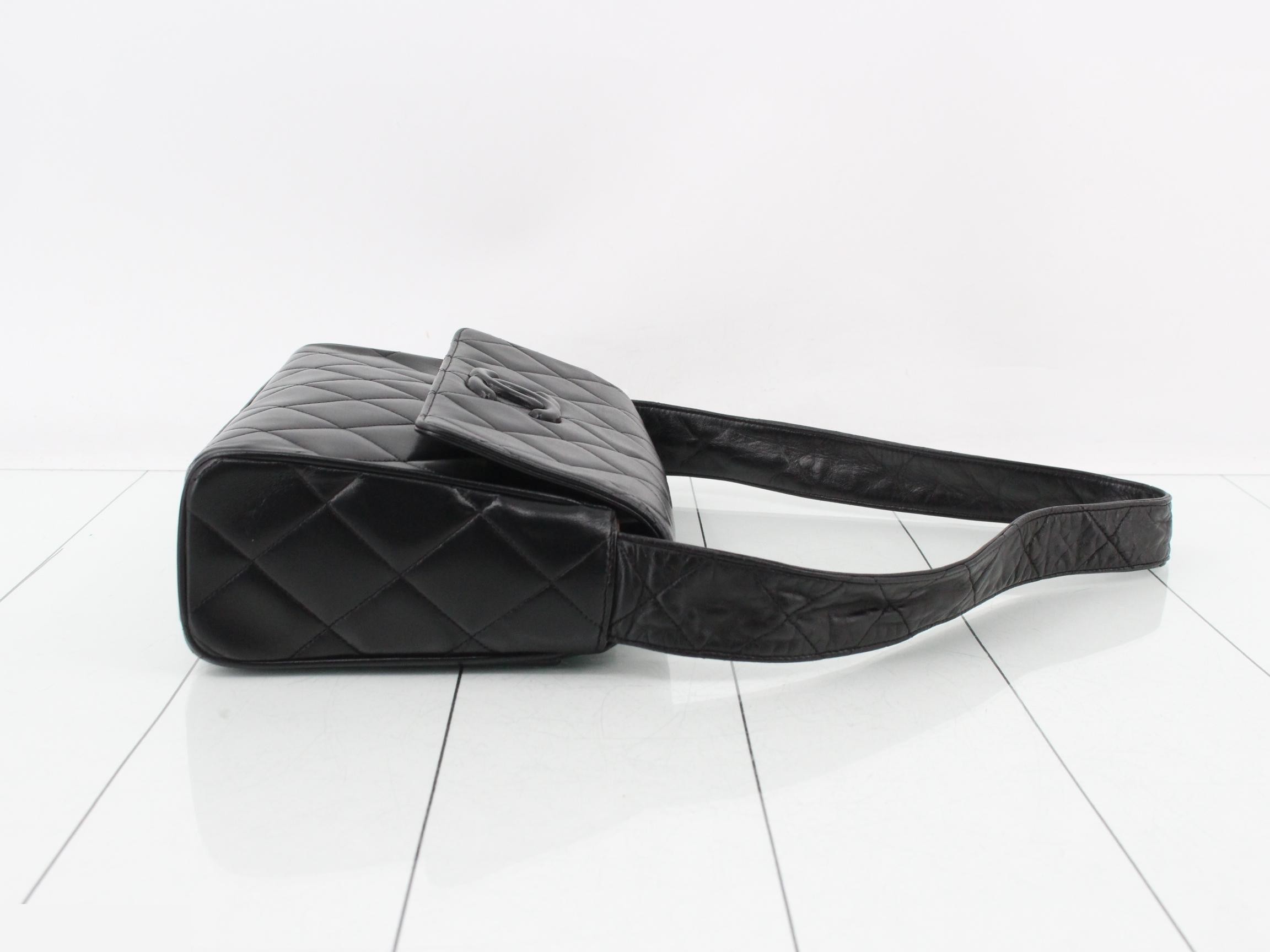 Matelassé Lambskin One-Shoulder Bag with Coco Mark — view 3