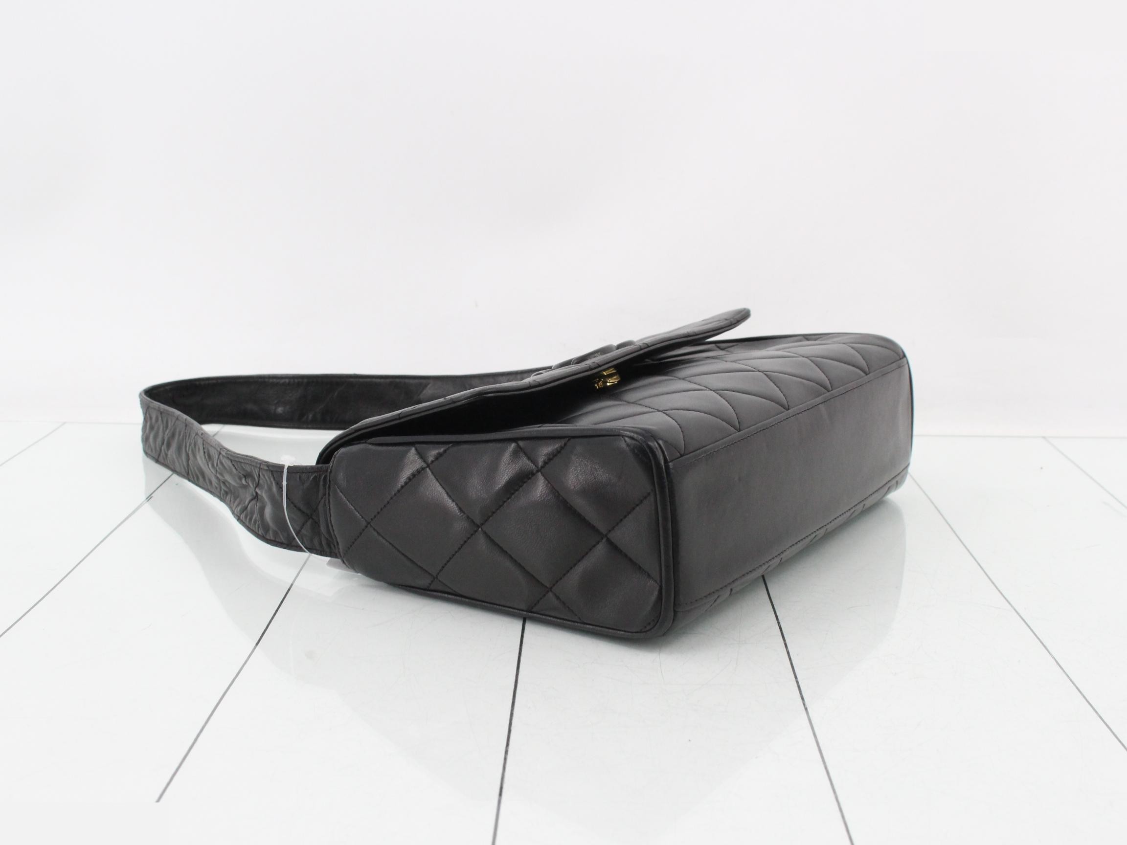 Matelassé Lambskin One-Shoulder Bag with Coco Mark — view 5