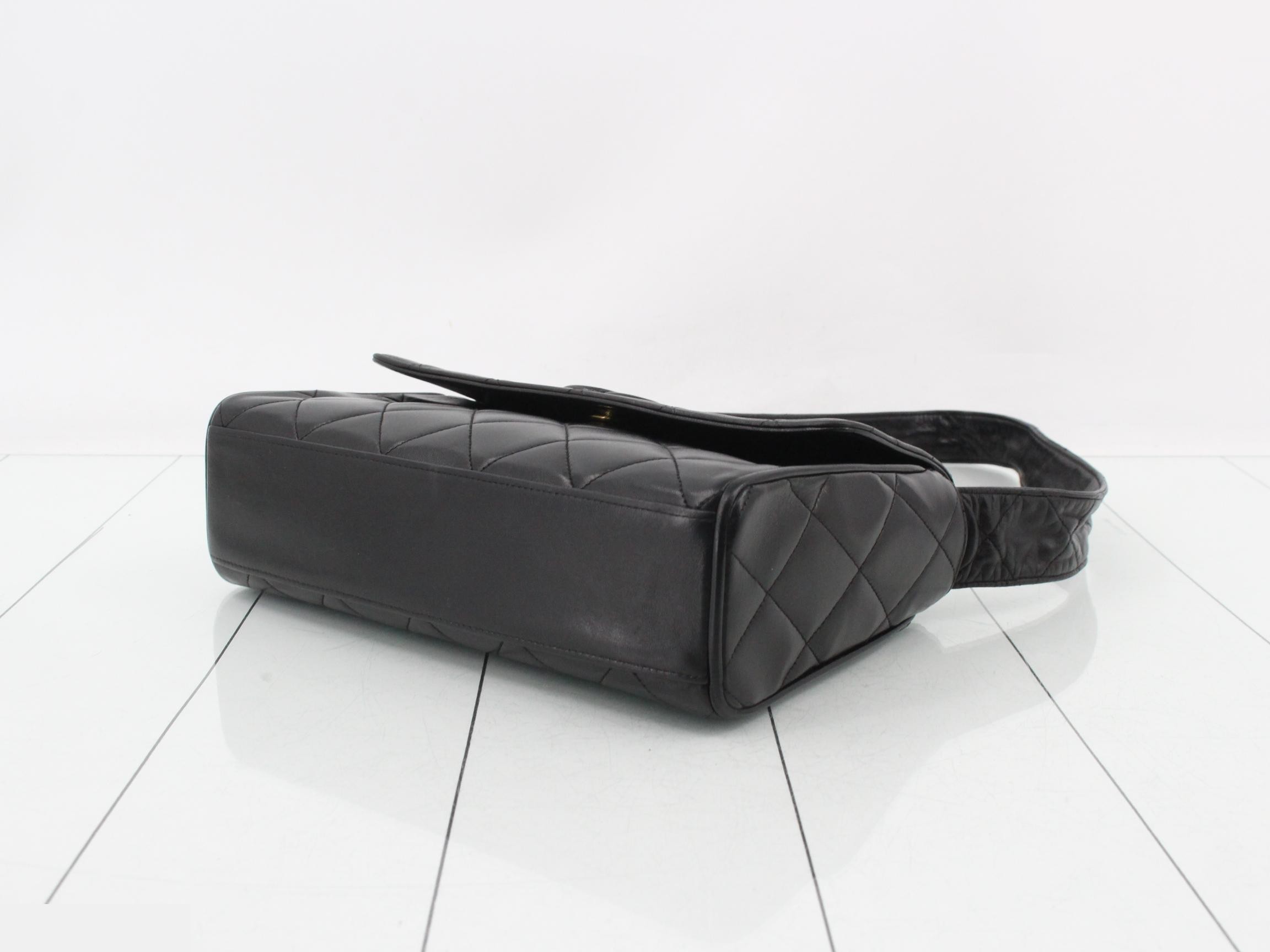 Matelassé Lambskin One-Shoulder Bag with Coco Mark — view 6