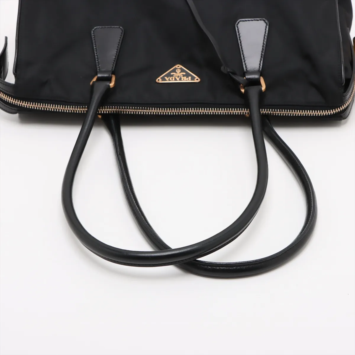 Tessuto Nylon x Leather Handbag Black BR0345 Bearer Guarantee — view 5