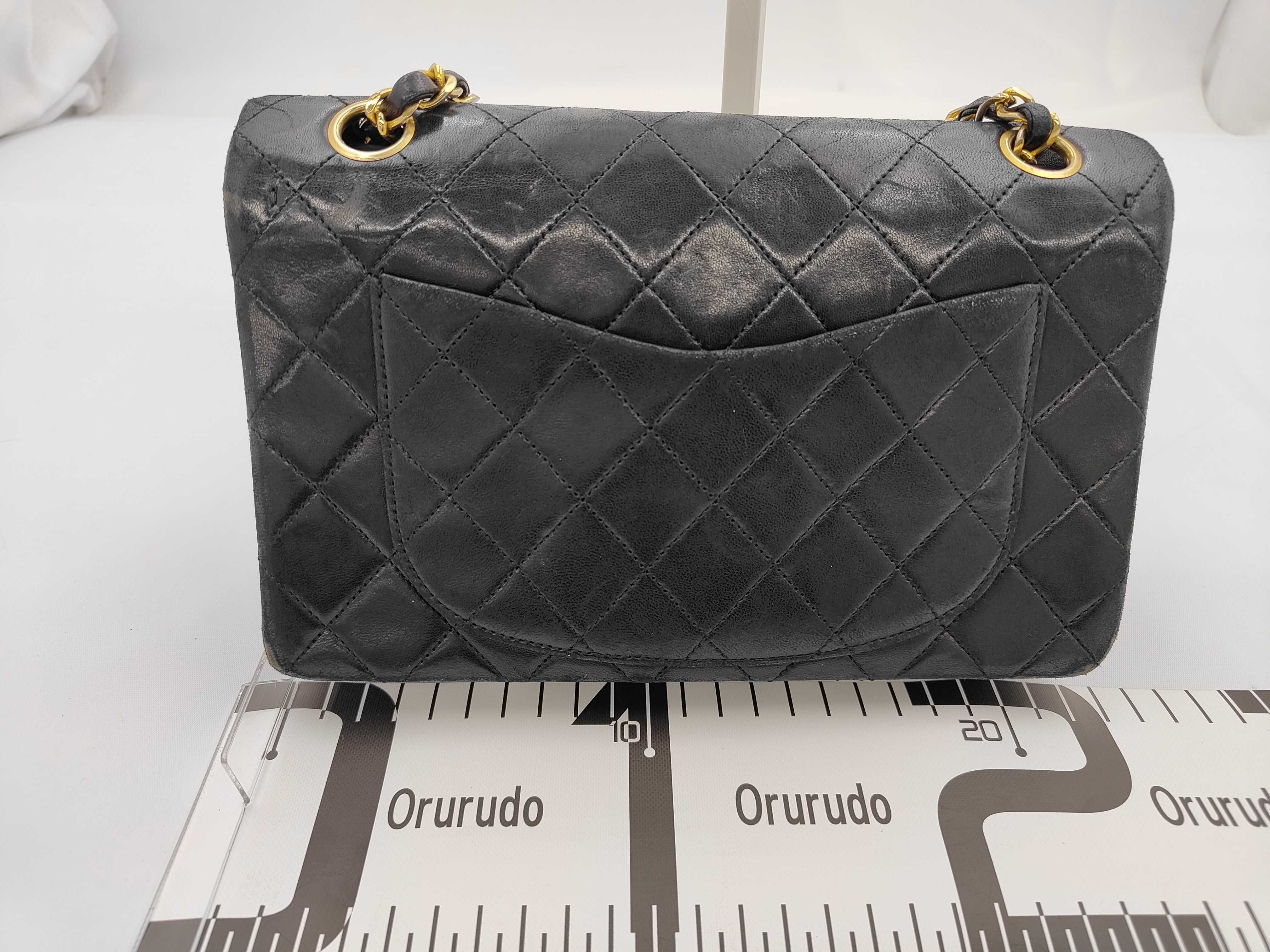 Matelassé Double Flap Double Chain Shoulder Bag, Lambskin, Black, Gold Hardware, Shoulder Bag — view 2