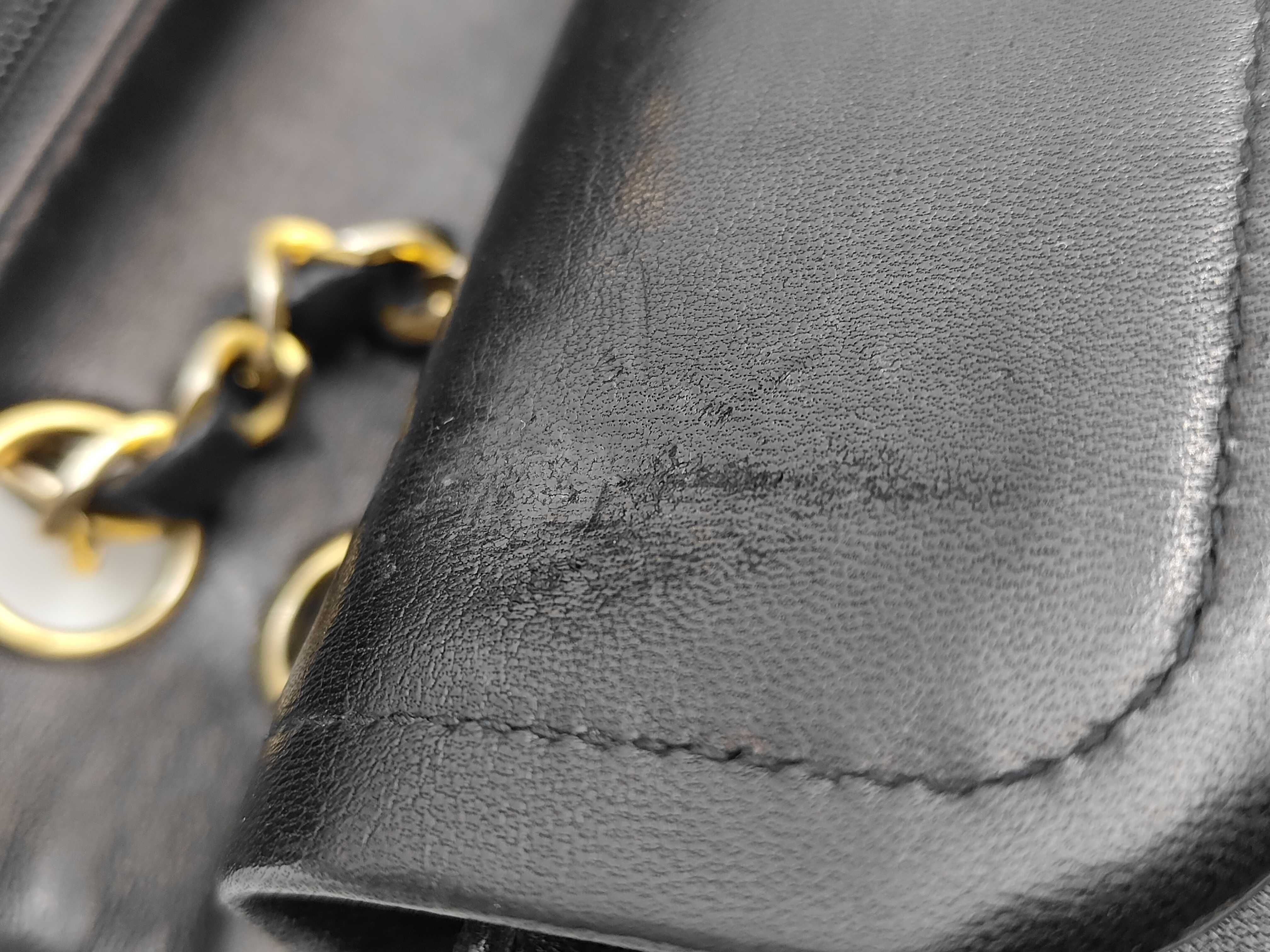 Matelassé Double Flap Double Chain Shoulder Bag, Lambskin, Black, Gold Hardware, Shoulder Bag — view 12
