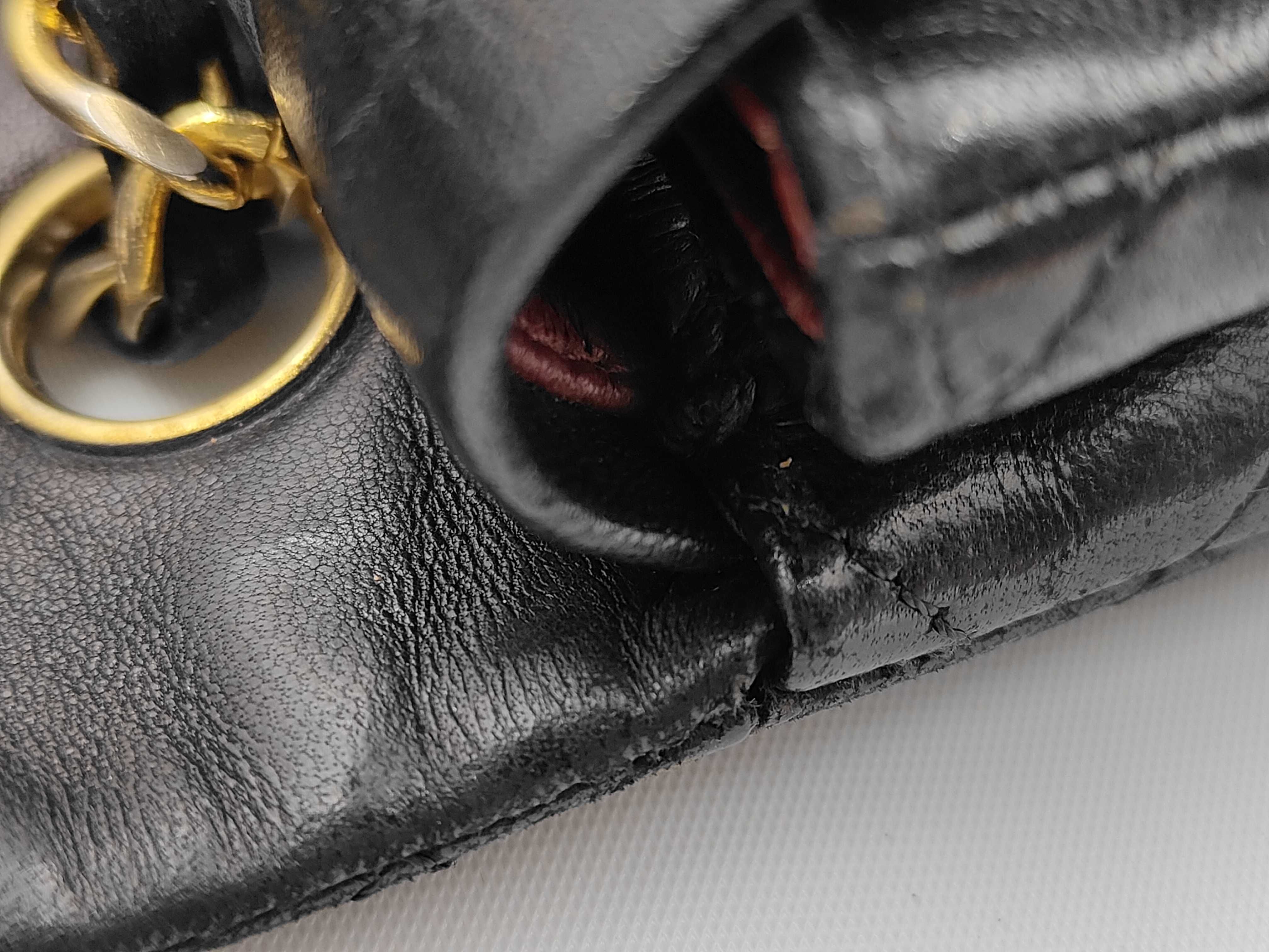 Matelassé Double Flap Double Chain Shoulder Bag, Lambskin, Black, Gold Hardware, Shoulder Bag — view 7