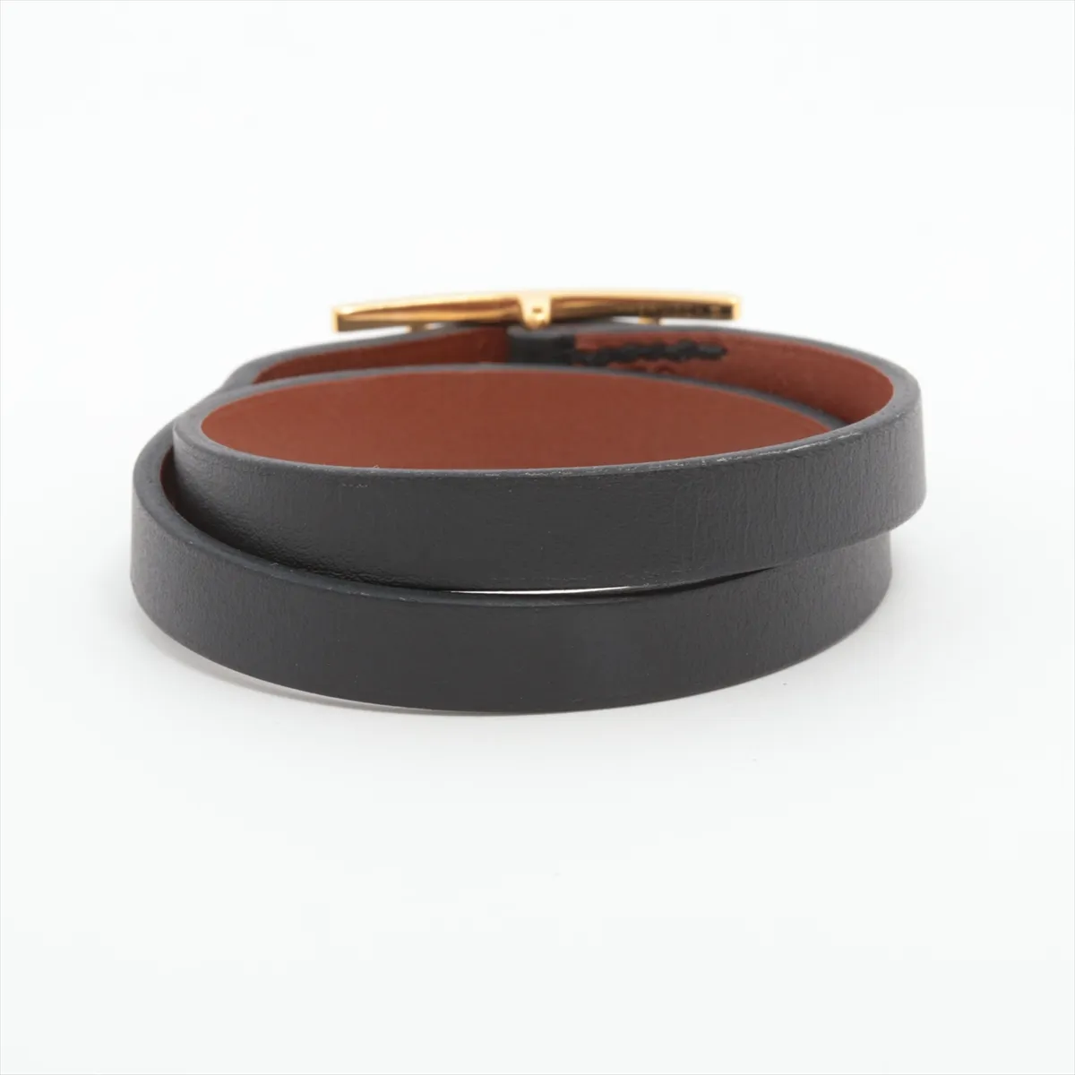 Be Api Double Tour SP1202 Bracelet T2 GP x Leather Black x Gold. Shows — view 2