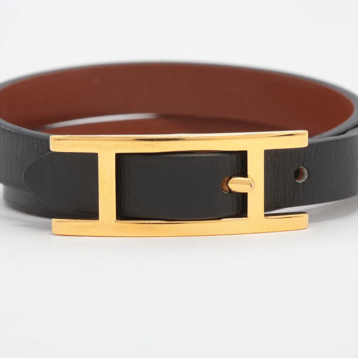 Be Api Double Tour SP1202 Bracelet T2 GP x Leather Black x Gold. Shows — view 3