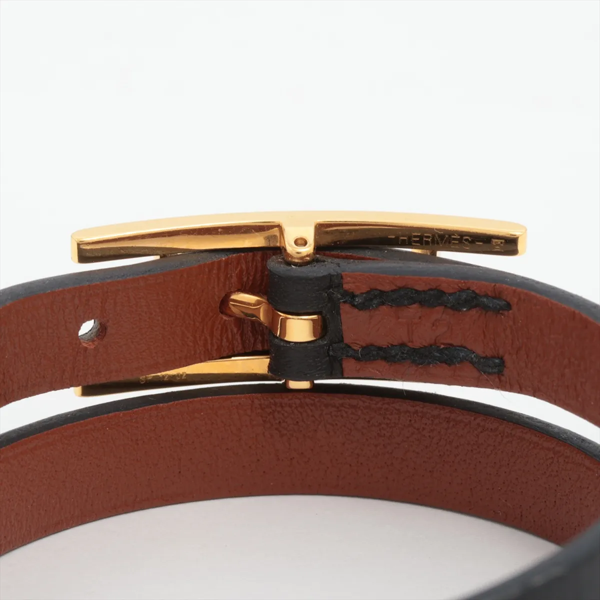 Be Api Double Tour SP1202 Bracelet T2 GP x Leather Black x Gold. Shows — view 4