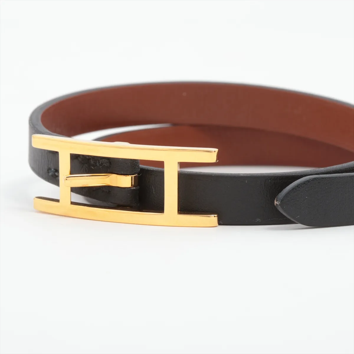 Be Api Double Tour SP1202 Bracelet T2 GP x Leather Black x Gold. Shows — view 5