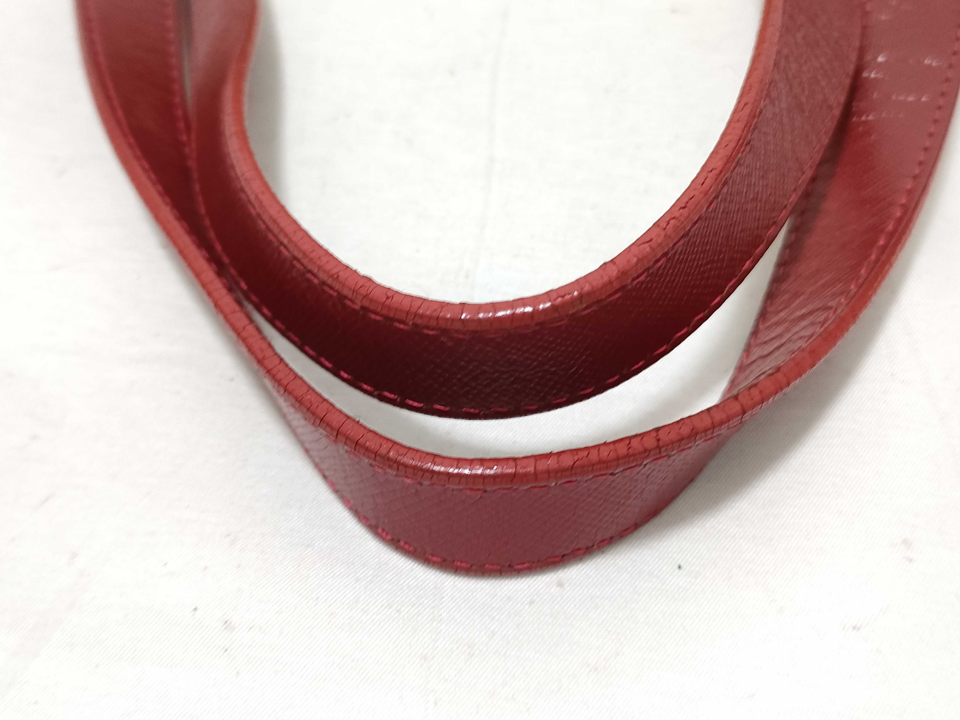 check pattern x leather tote bag (with some discoloration) — view 4