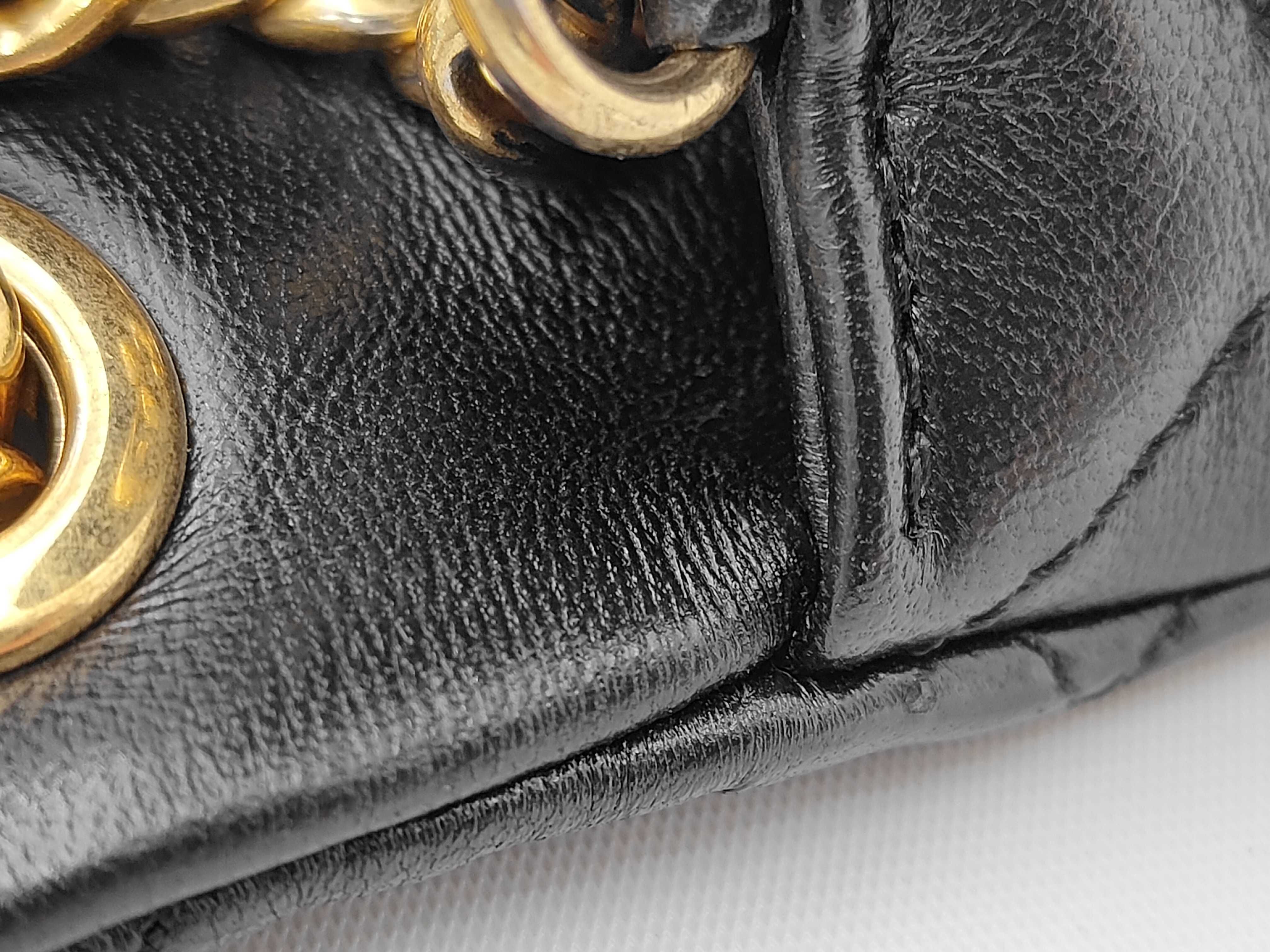Mini Matelassé Lambskin Black Chain Shoulder Bag — view 8