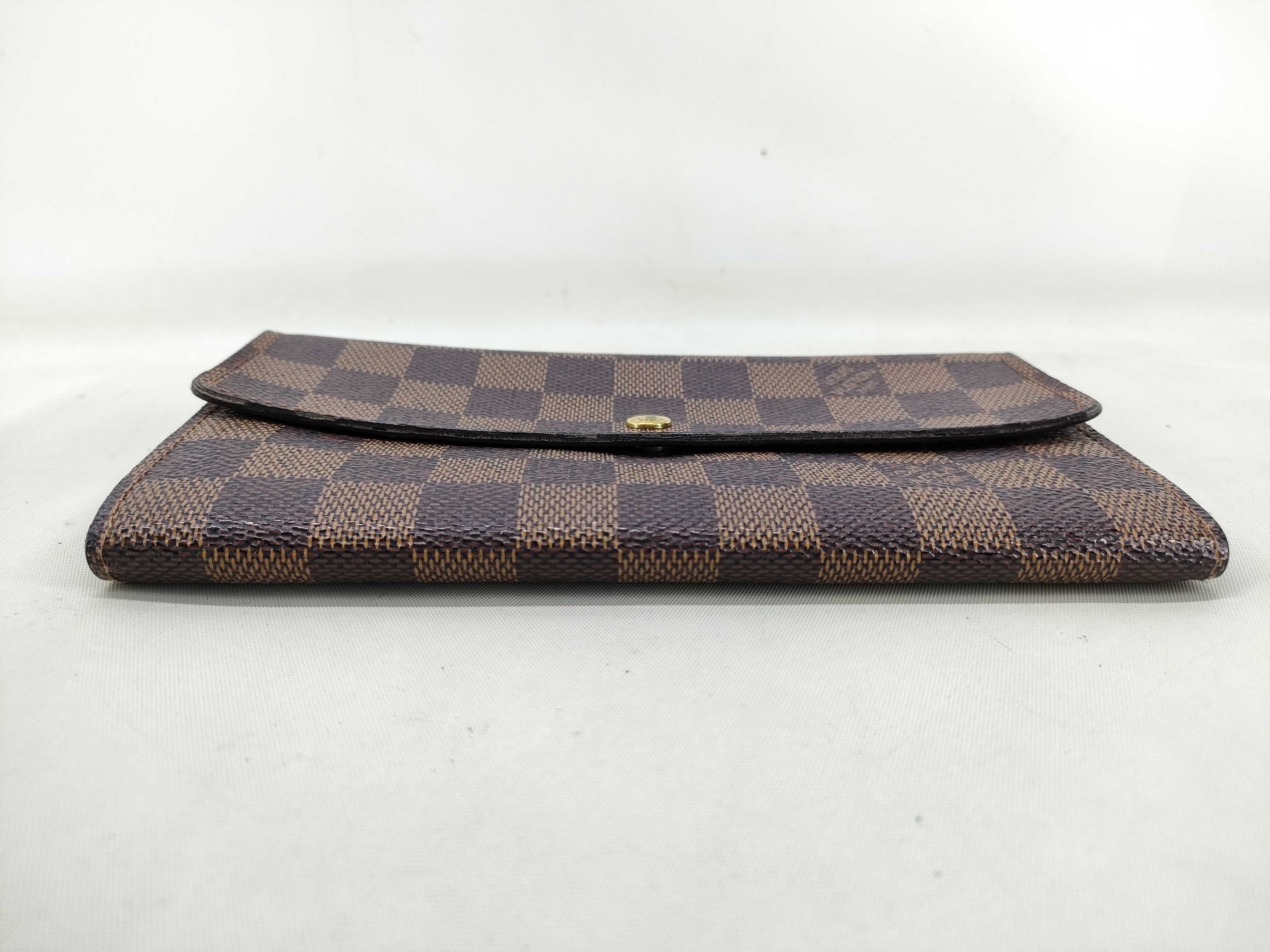 Damier Louis Vuitton Damier N61725 Long Wallet Portefeuille Sarah Snap Closure Brown N61725 CA0053 Wallet — view 4