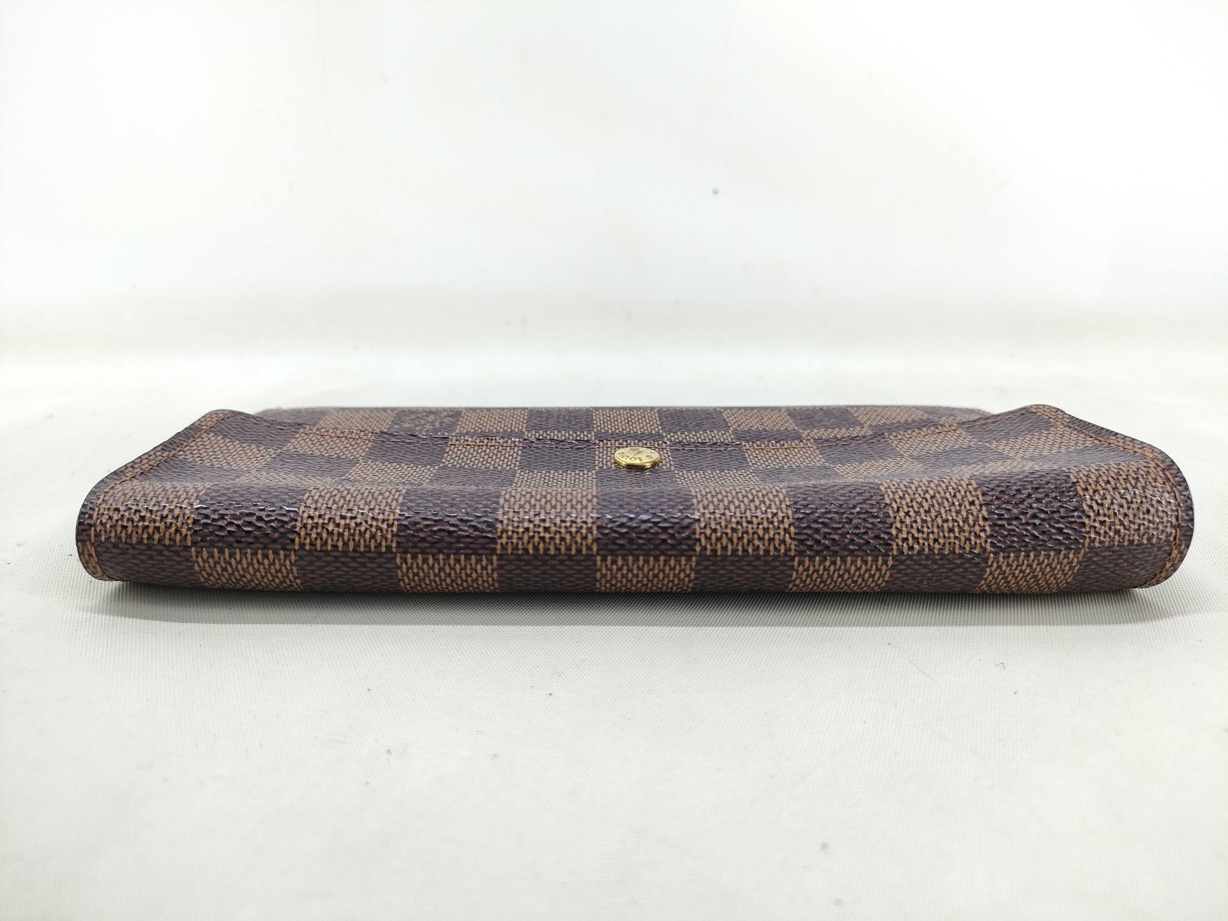 Damier Louis Vuitton Damier N61725 Long Wallet Portefeuille Sarah Snap Closure Brown N61725 CA0053 Wallet — view 6