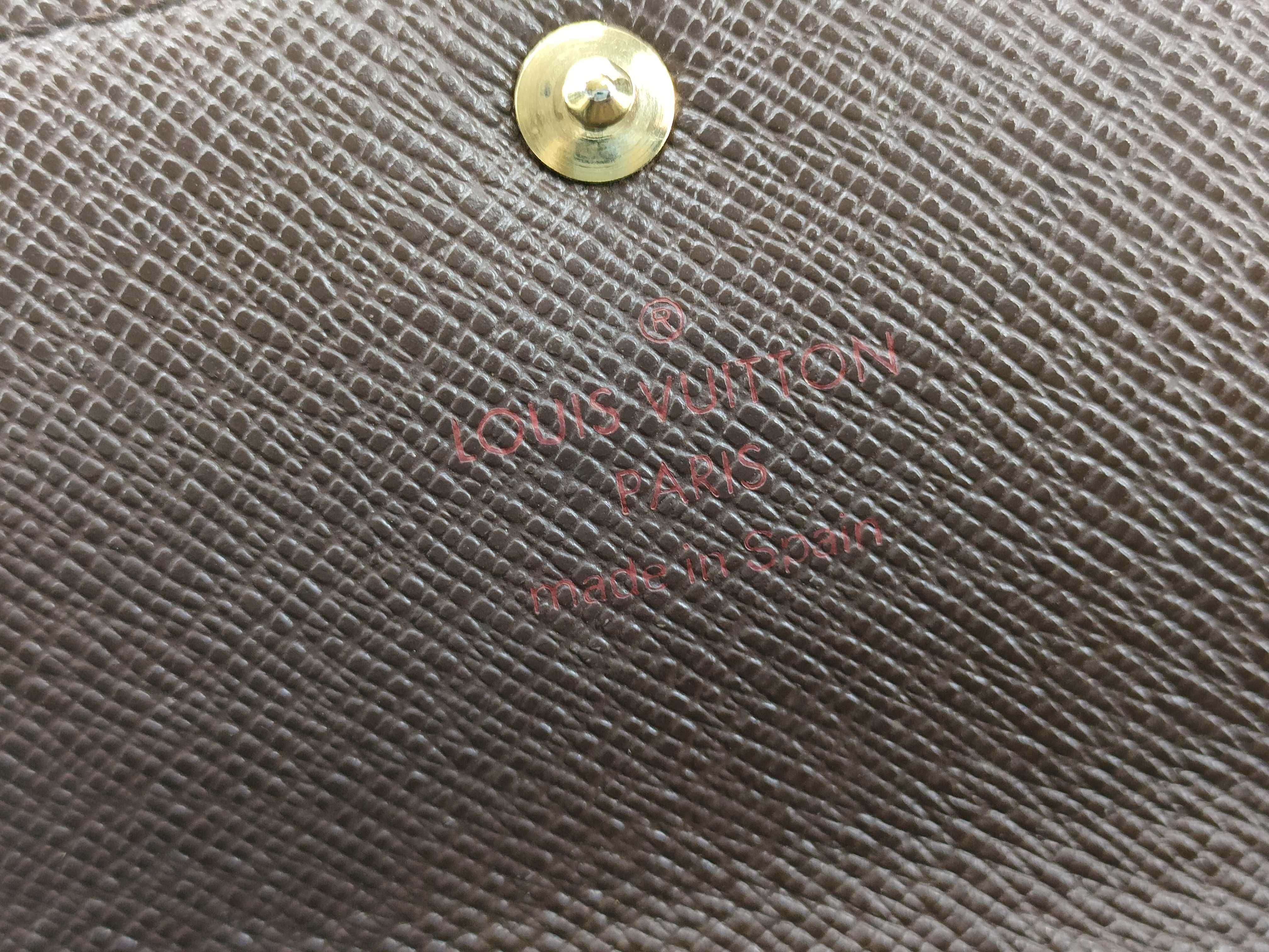 Damier Louis Vuitton Damier N61725 Long Wallet Portefeuille Sarah Snap Closure Brown N61725 CA0053 Wallet — view 8